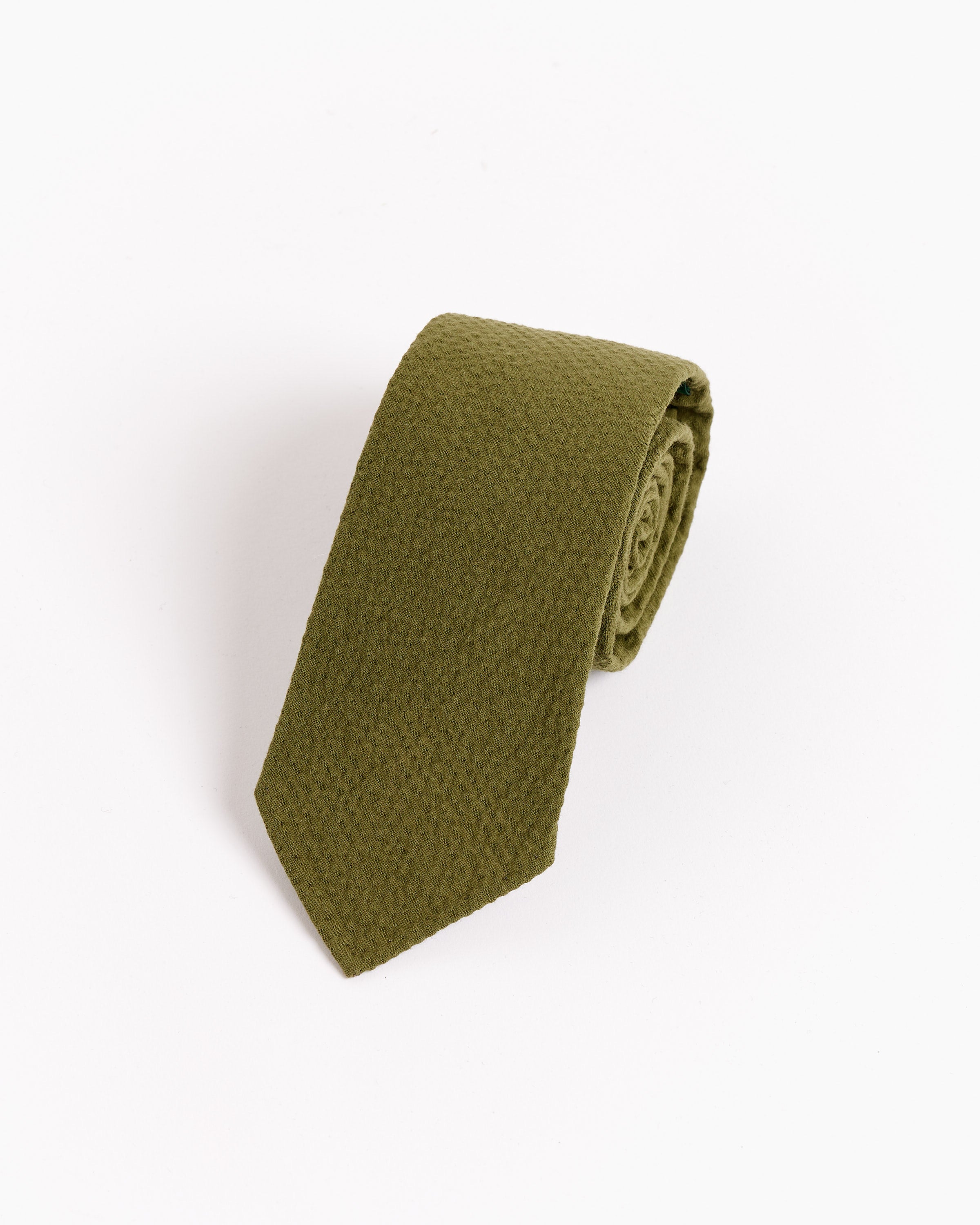 SMOCK x Gitman Vintage Tie in Seersucker in Pesto