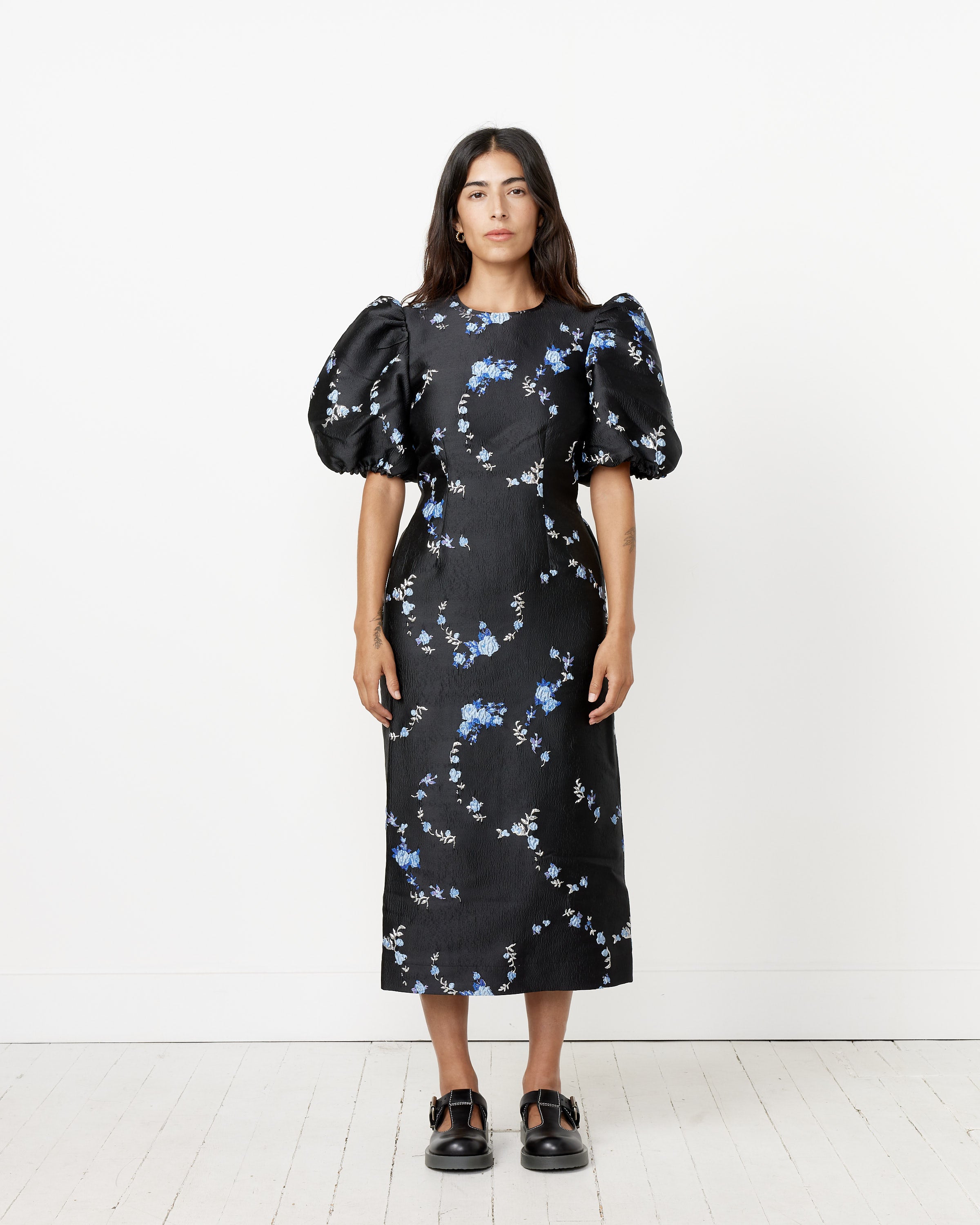 3D Jacquard Open Back Midi Dress 3D Jacquard Open Back Midi Dress