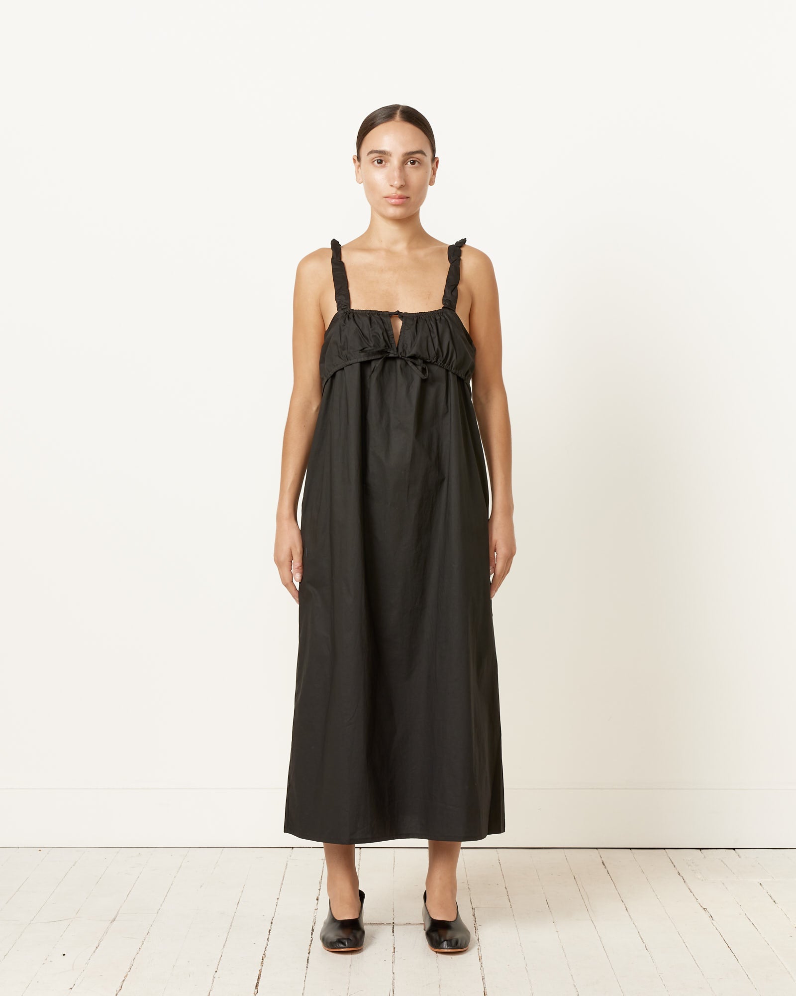 ruched tie dress Ruched Bust Tie Front Split Thigh Ruched Cami Dress, Blue / XS