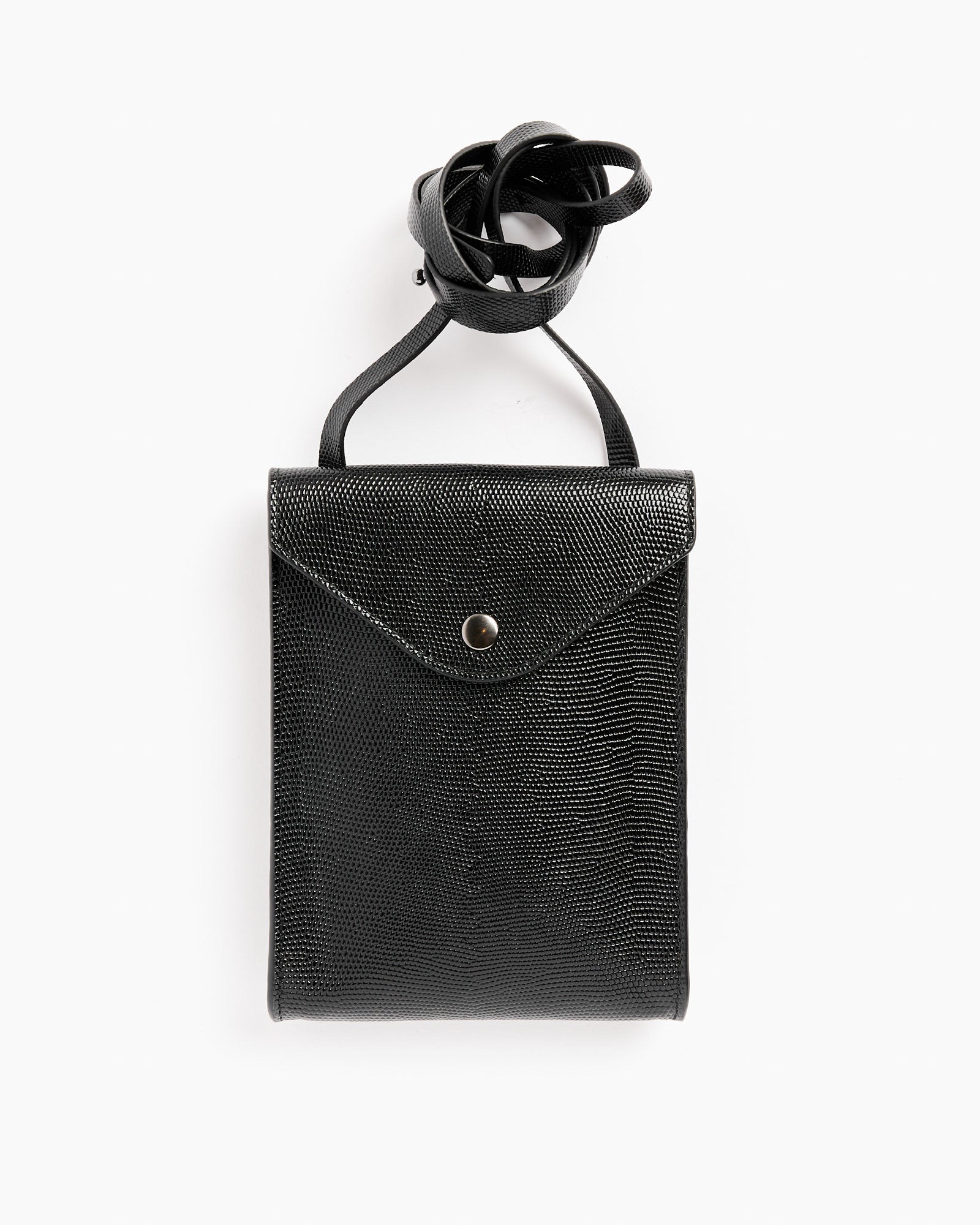 Enveloppe Bag With Strap in Black