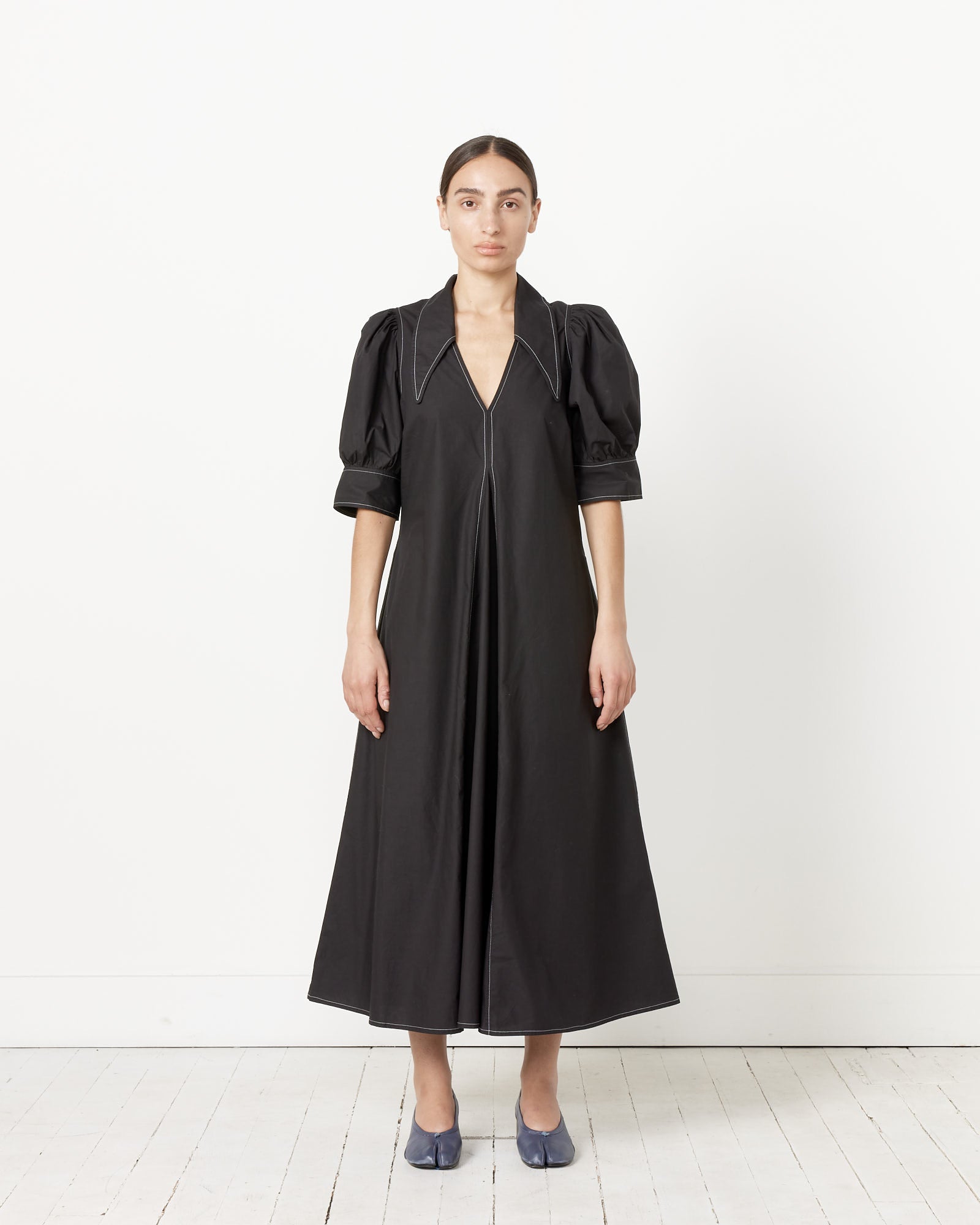 ganni black maxi dress Long Dress in Black Ruched
