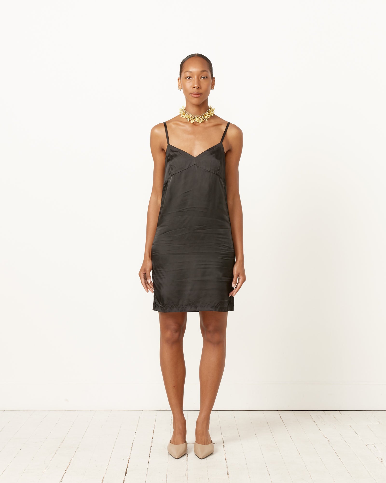 Short Slip Dress in Black Short Slip Dress in Black