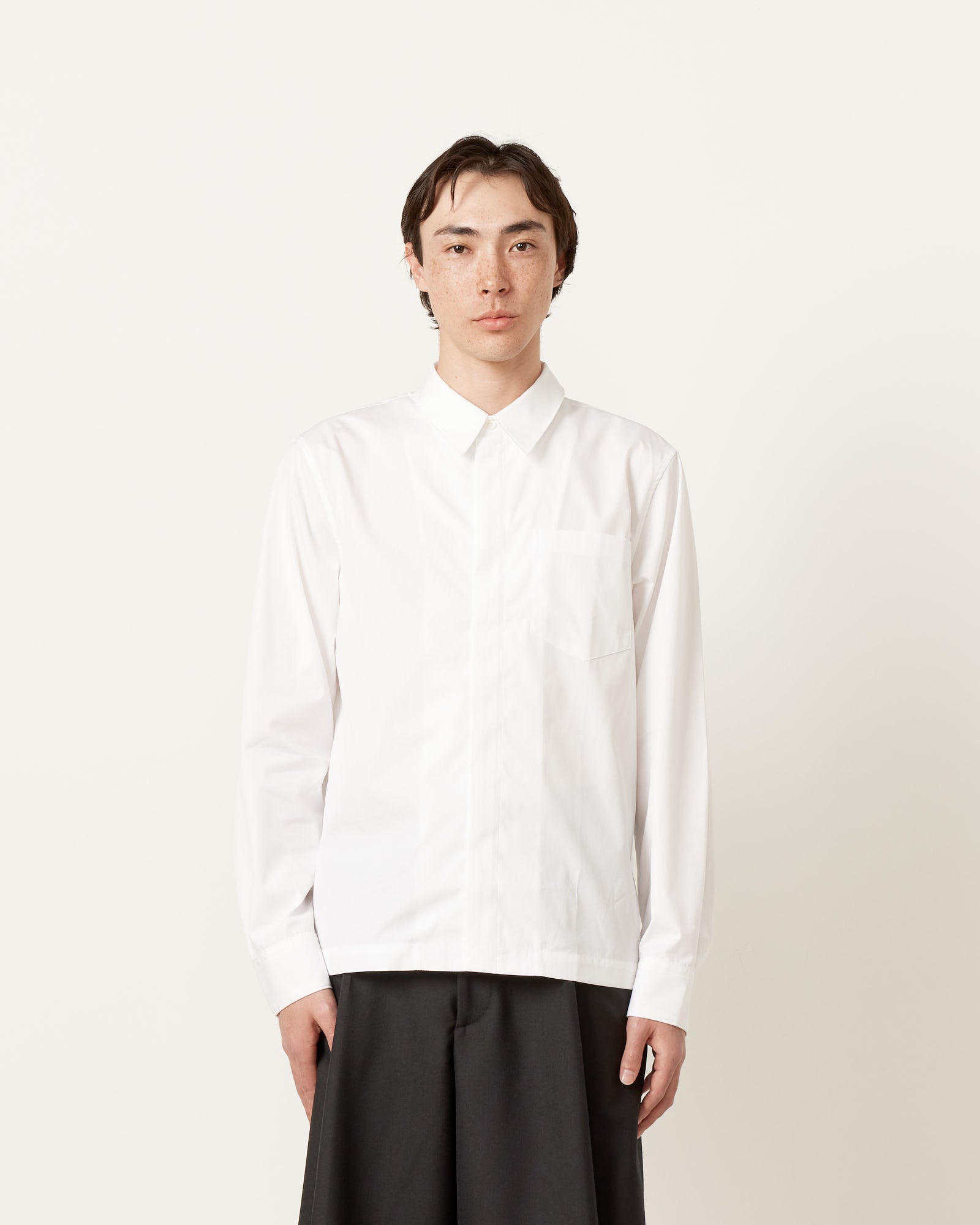 Zip-Front Shirt in White