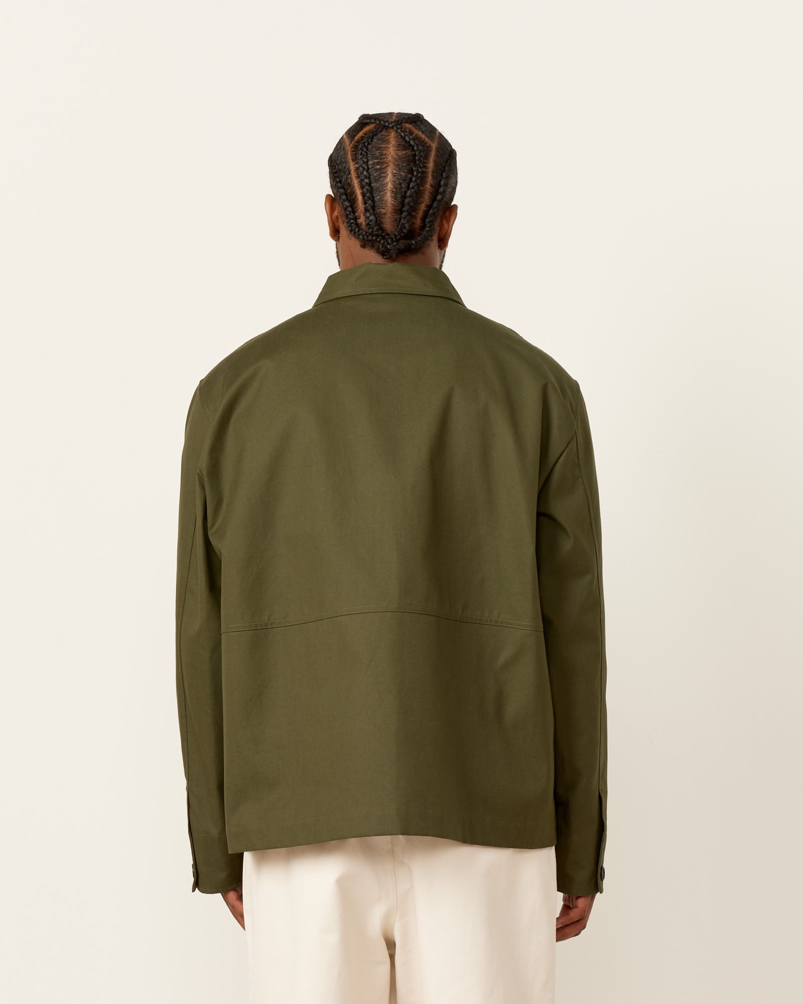 Stand Collar Jacket in Olive