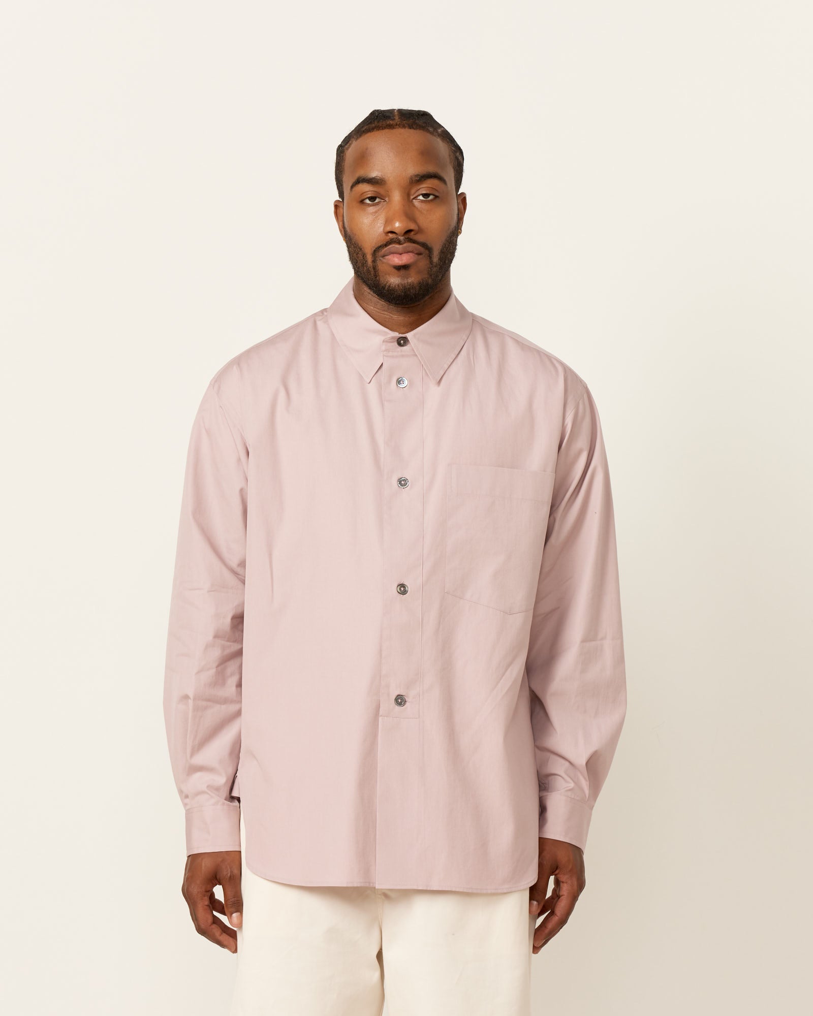 Half Placket Shirt in Dusty Pink Half Placket Shirt in Dusty Pink