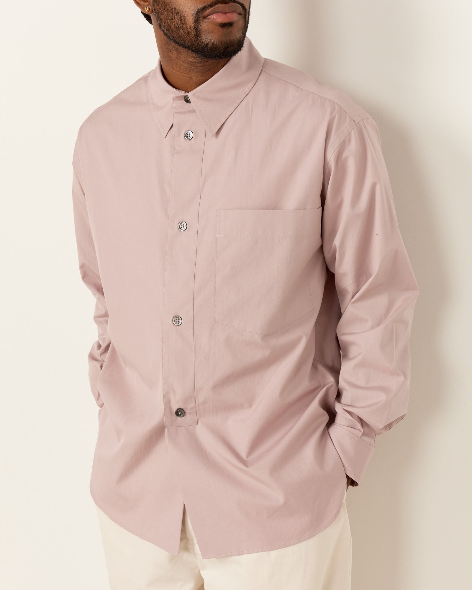 Half Placket Shirt in Dusty Pink