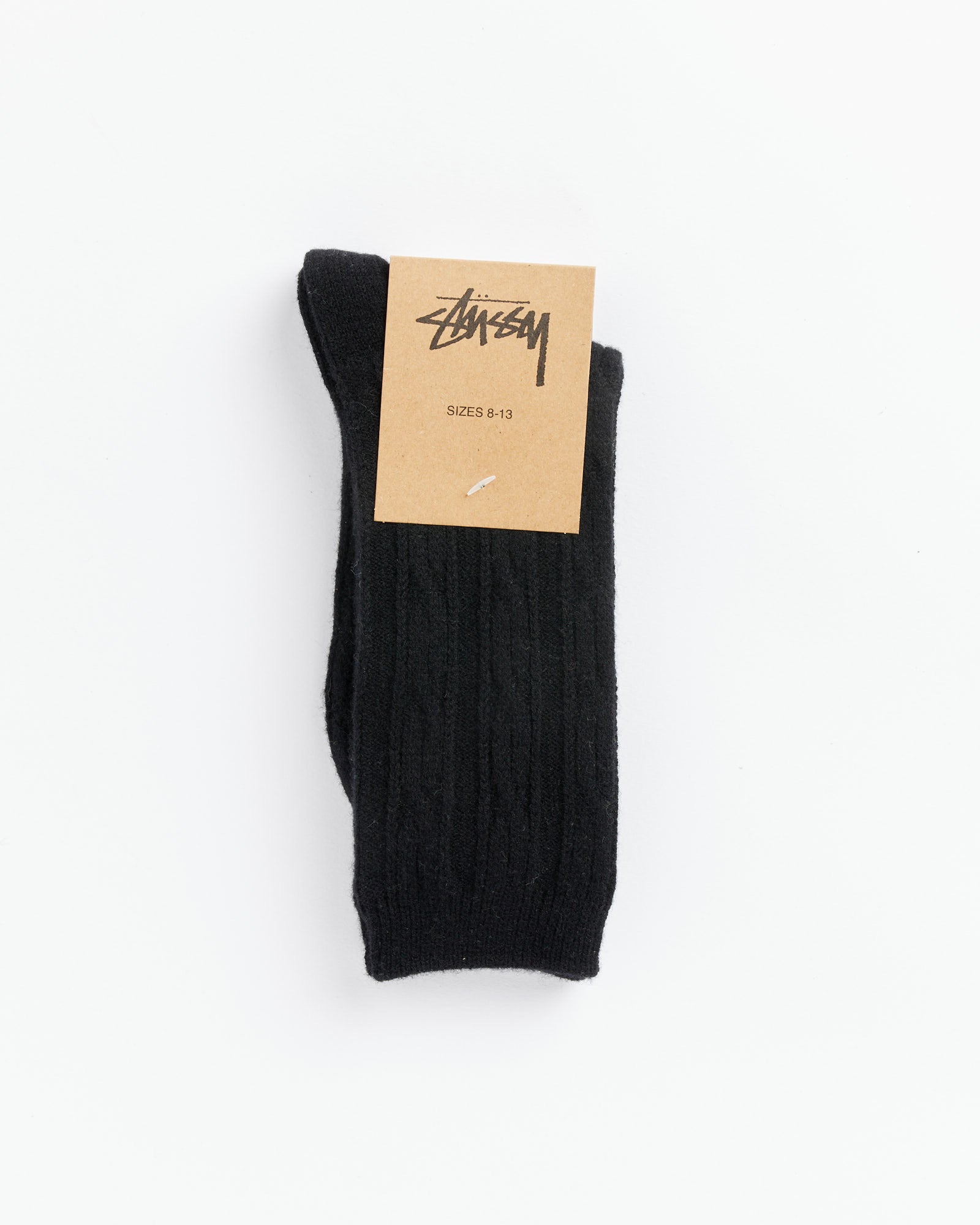 Cable Knit Dress Socks in Black