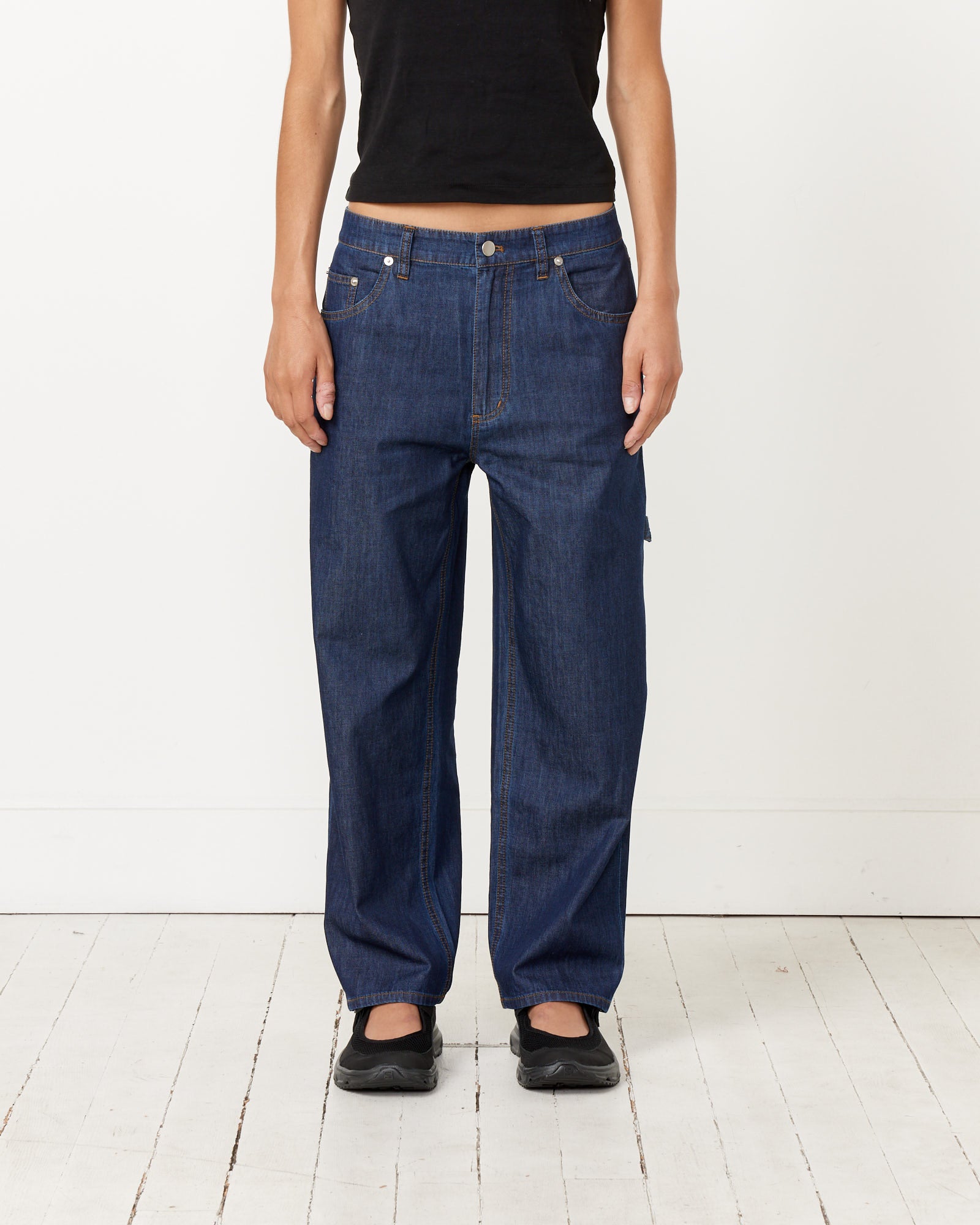 Summer Cropped Slouchy Cargo Jean in Indigo