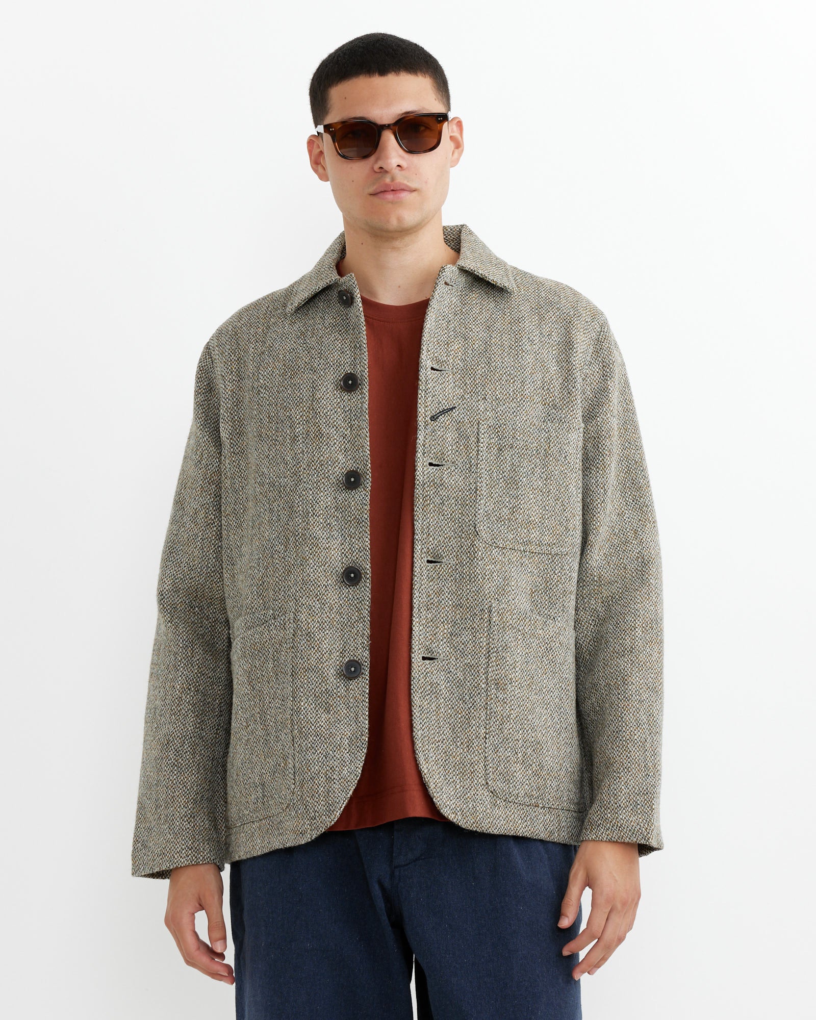 Wool Universal Works Bakers Jacket Harris Tweed Bakers Jacket In