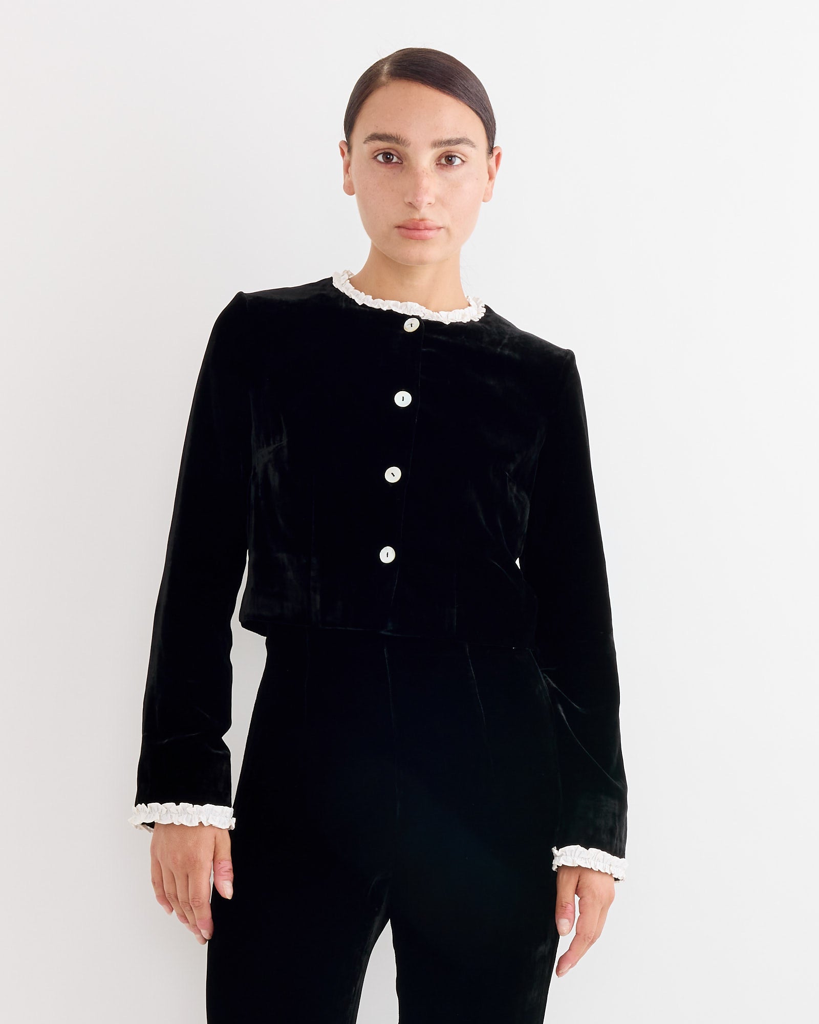 Madeleine Jacket in Black/Ivory