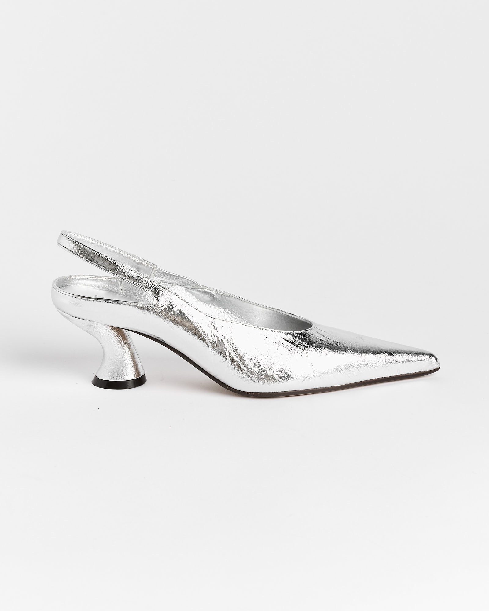 silver slingback dress shoes Nina Jolanda Slingback Pump, Size 5-1/2 Medium, Silver