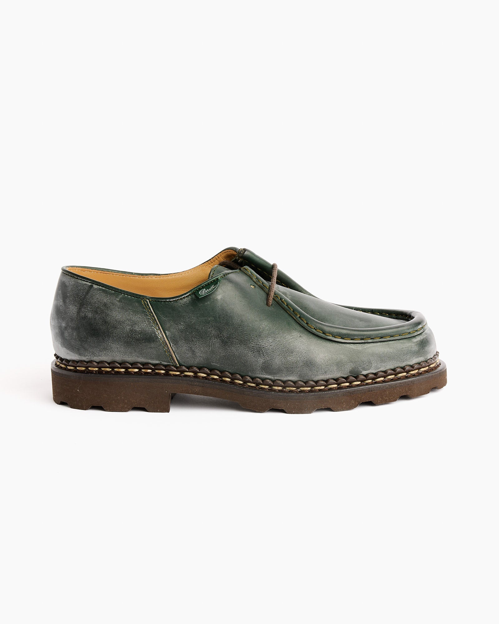 Michael Lace Up Shoe in Lisse Vert Michael Lace Up Shoe in Lisse Vert