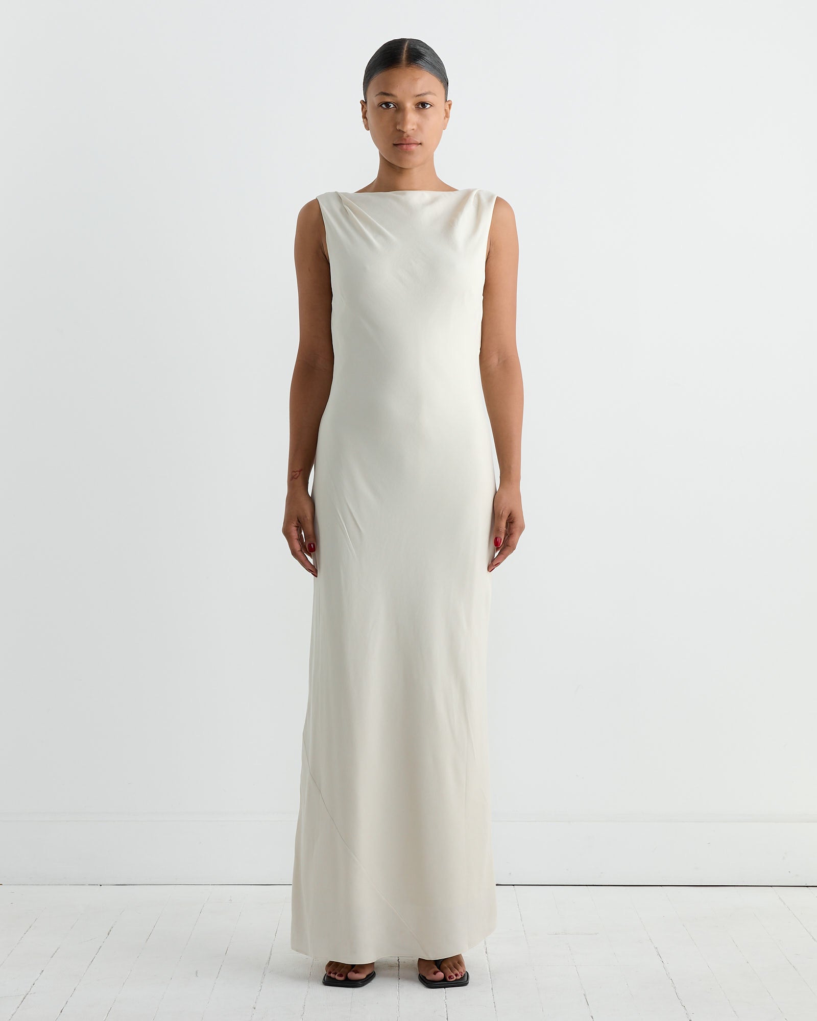 Draped Cowl Dress in Dove Draped Cowl Dress in Dove
