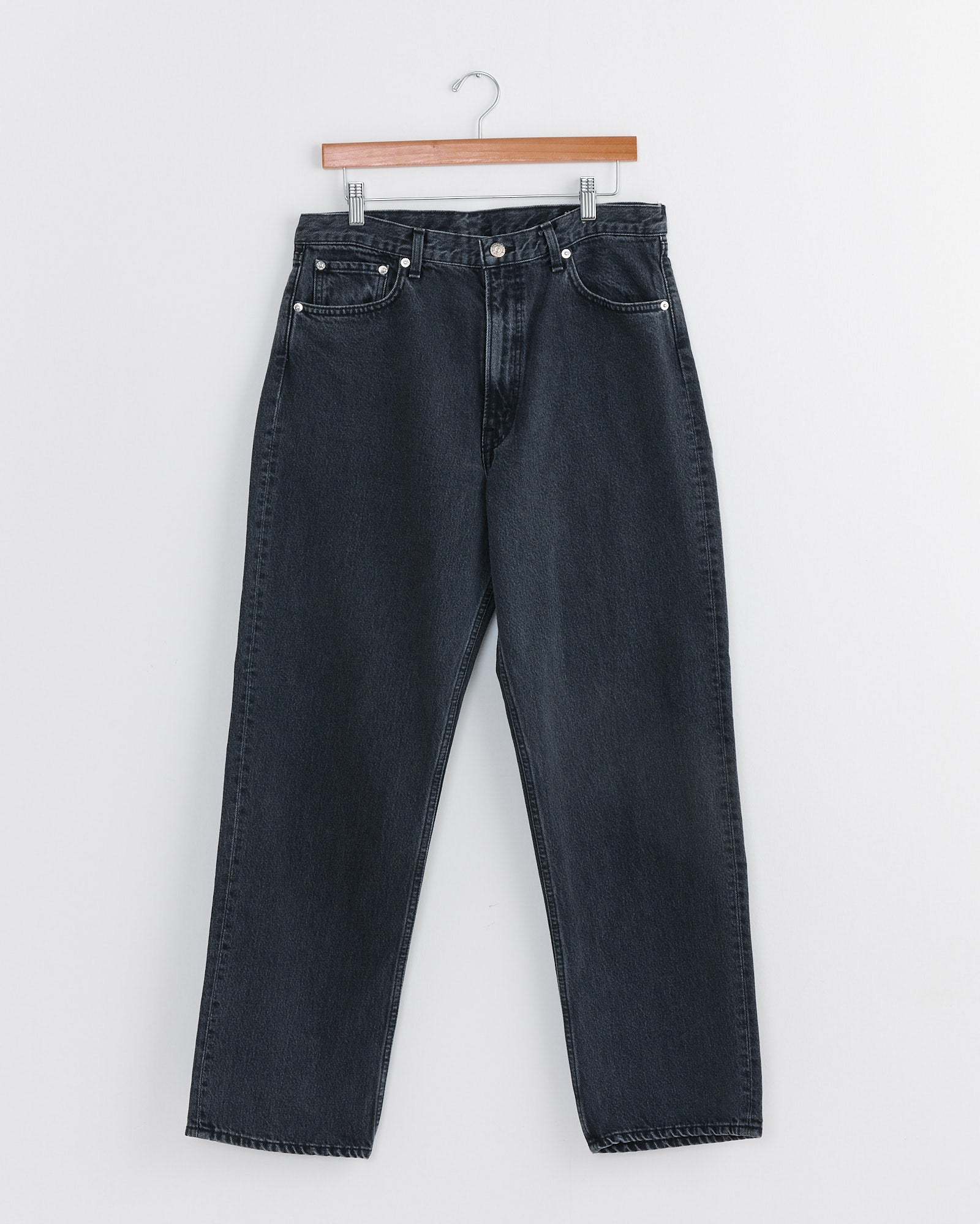 Nnnow Black Stone Washed Jeans Womens 101 Dad's Fit Denim Pant In