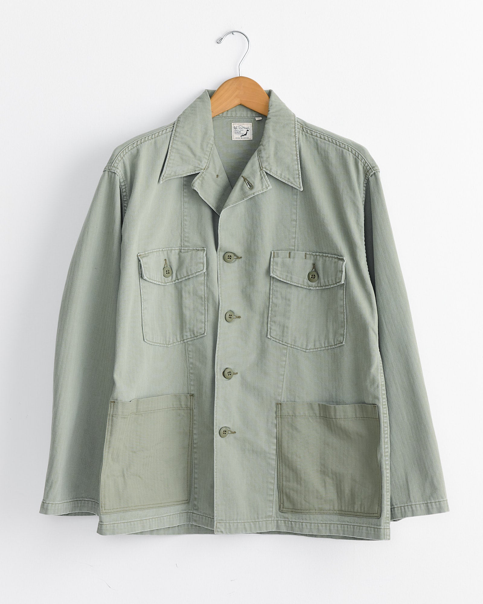 Pockets Army Shirt Jacket in Green - Main Image