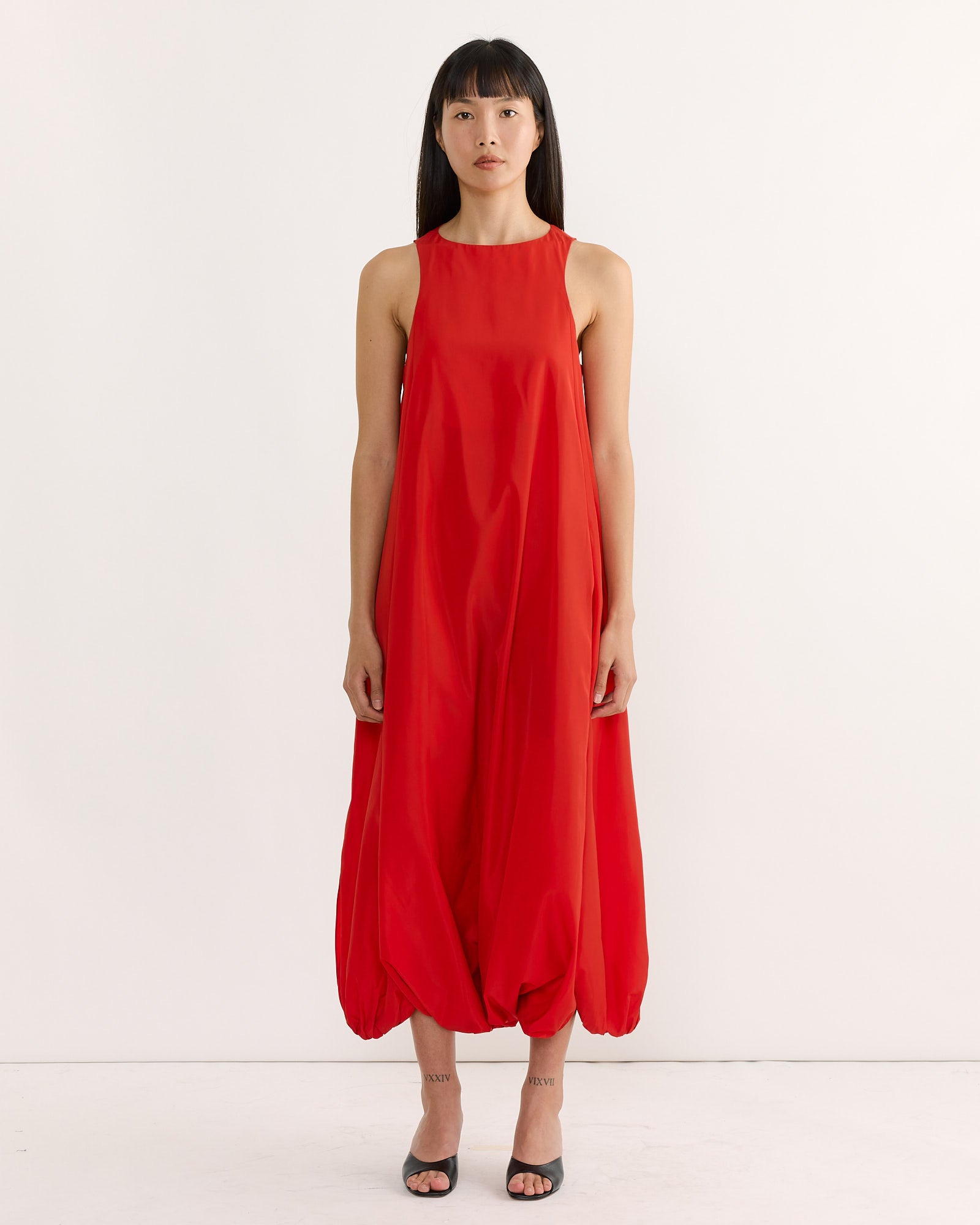Nylon Jalouise Dress in Lava Nylon Jalouise Dress in Lava