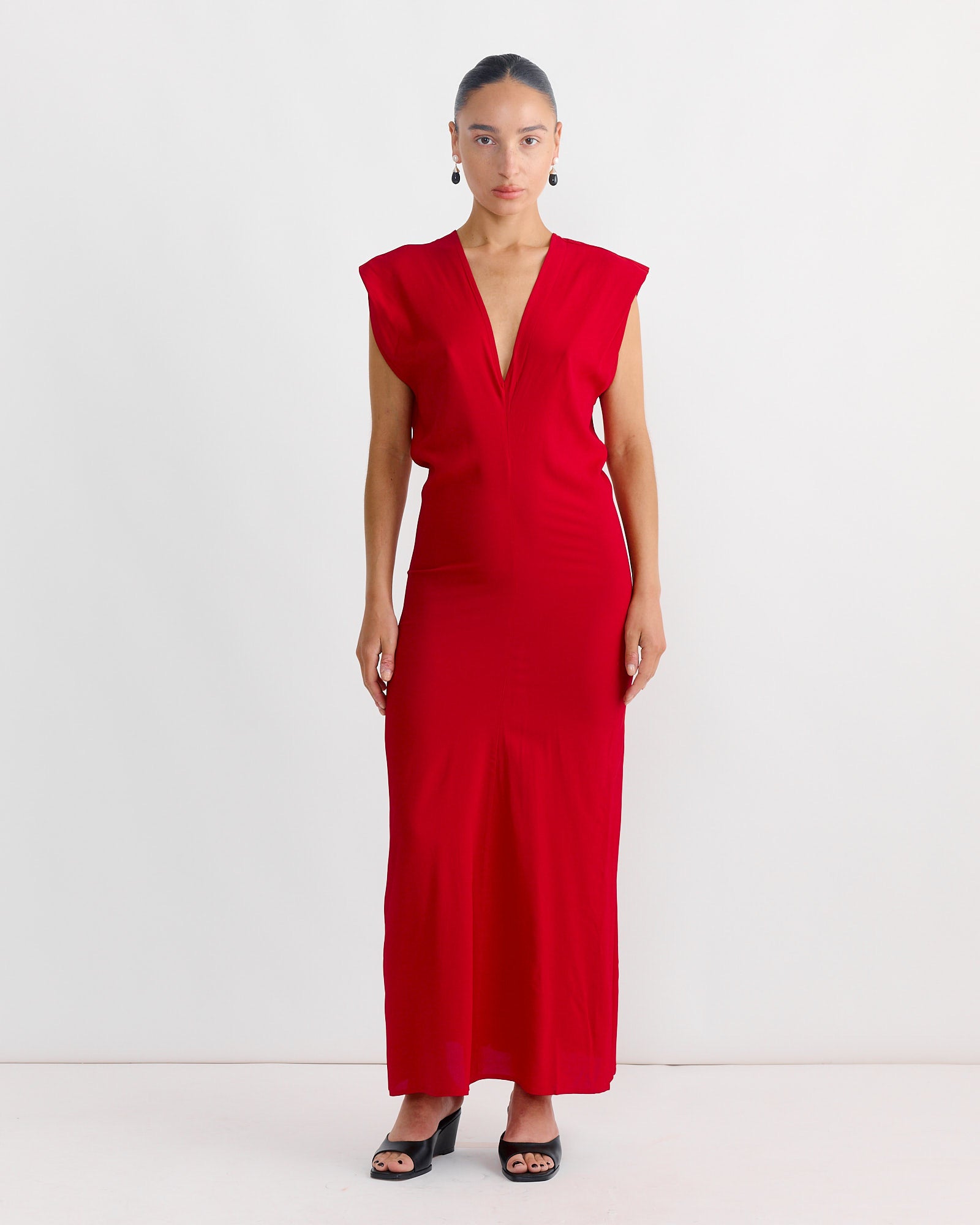 st agni plunge neck dress St. Agni | Halter Plunge Dress
