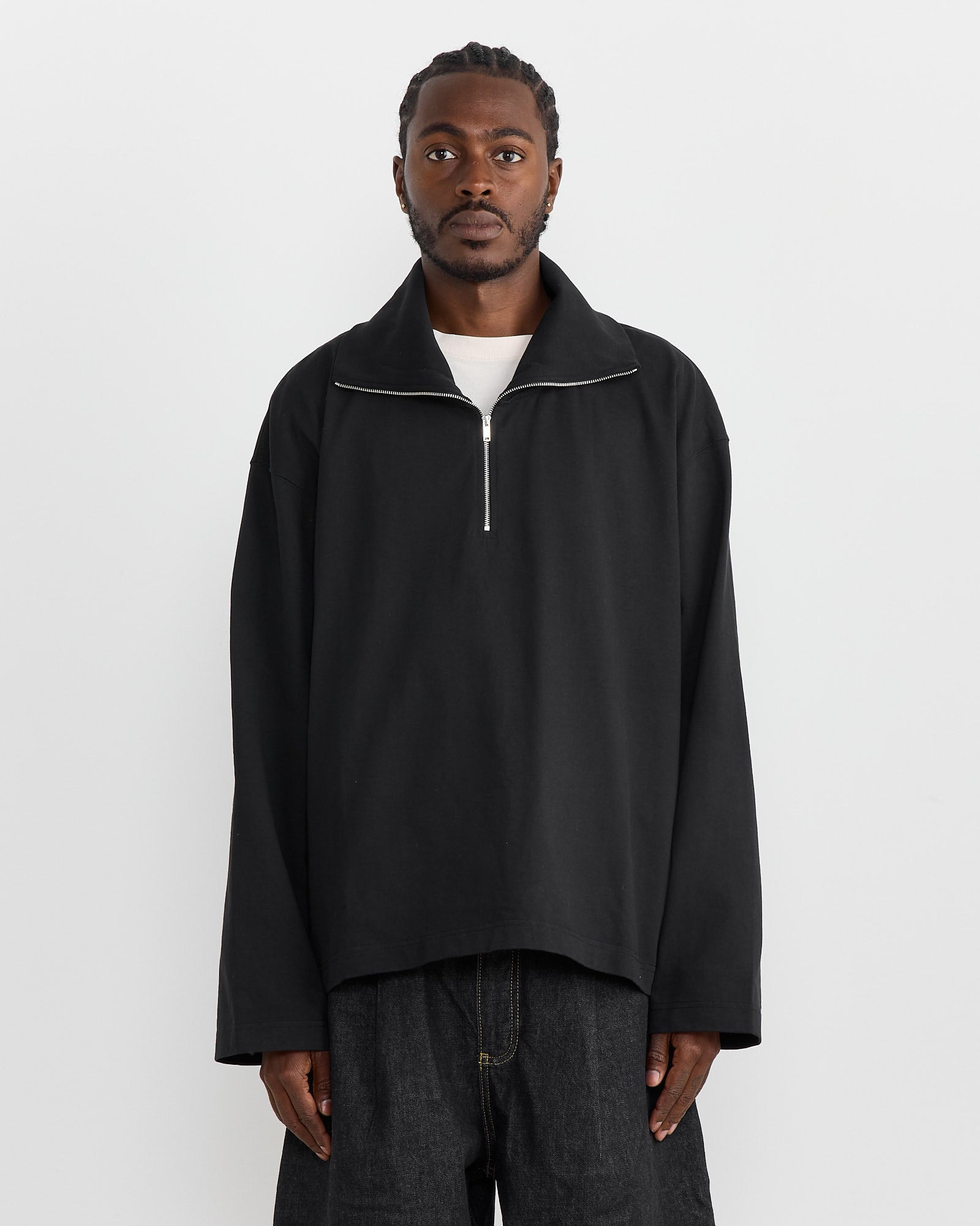 Stoll Zip Roll Neck in Black