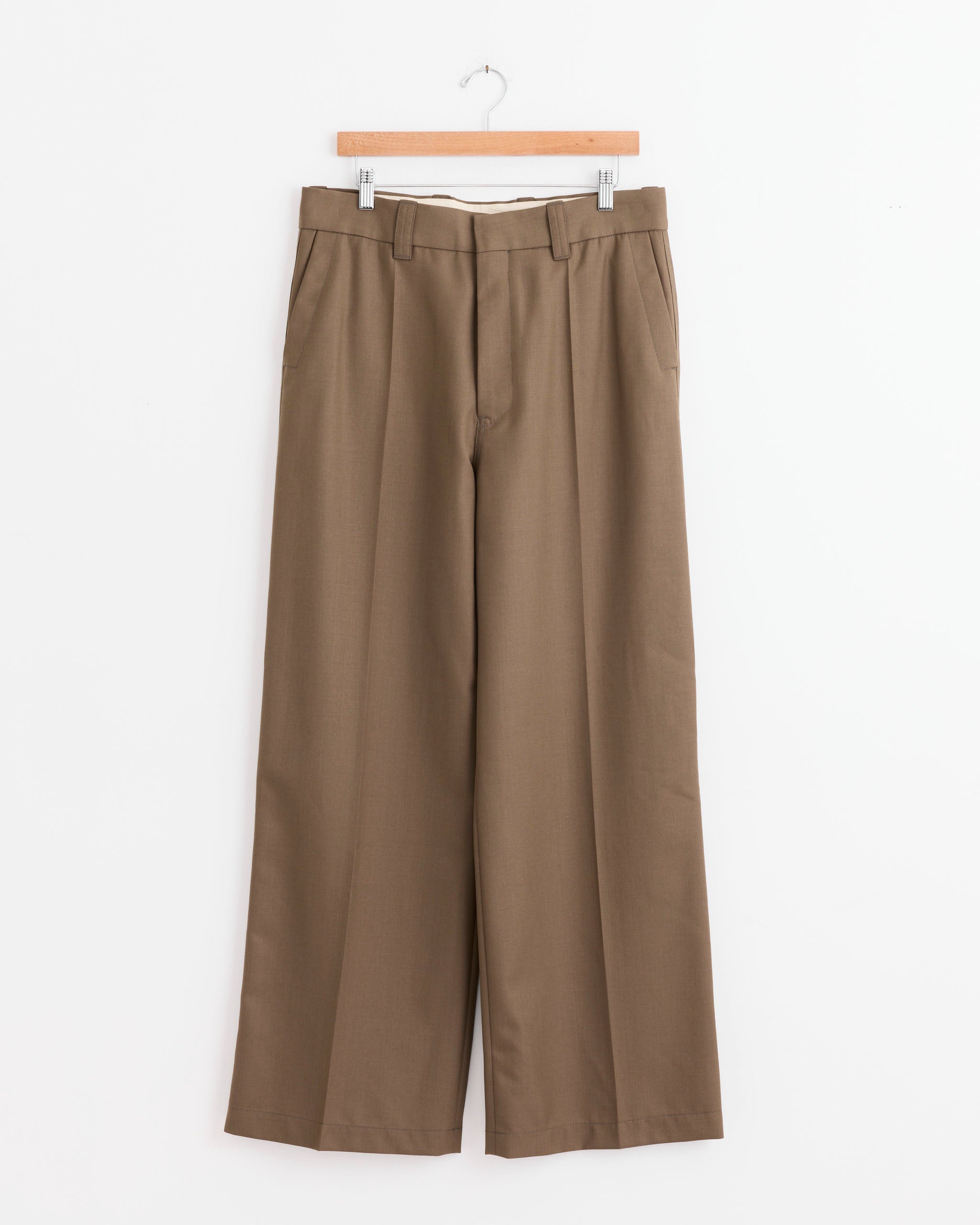 Straight Tailored Pant in Taupe Melange