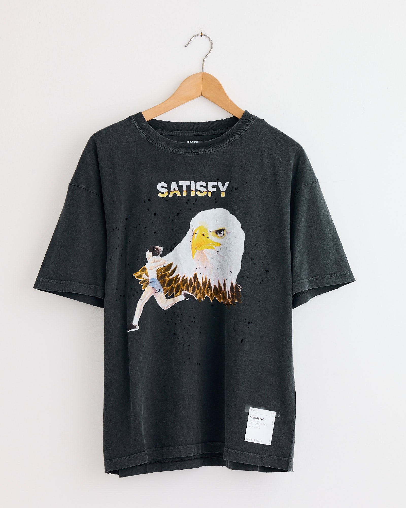 MothTech Eagle T-Shirt in Aged Black