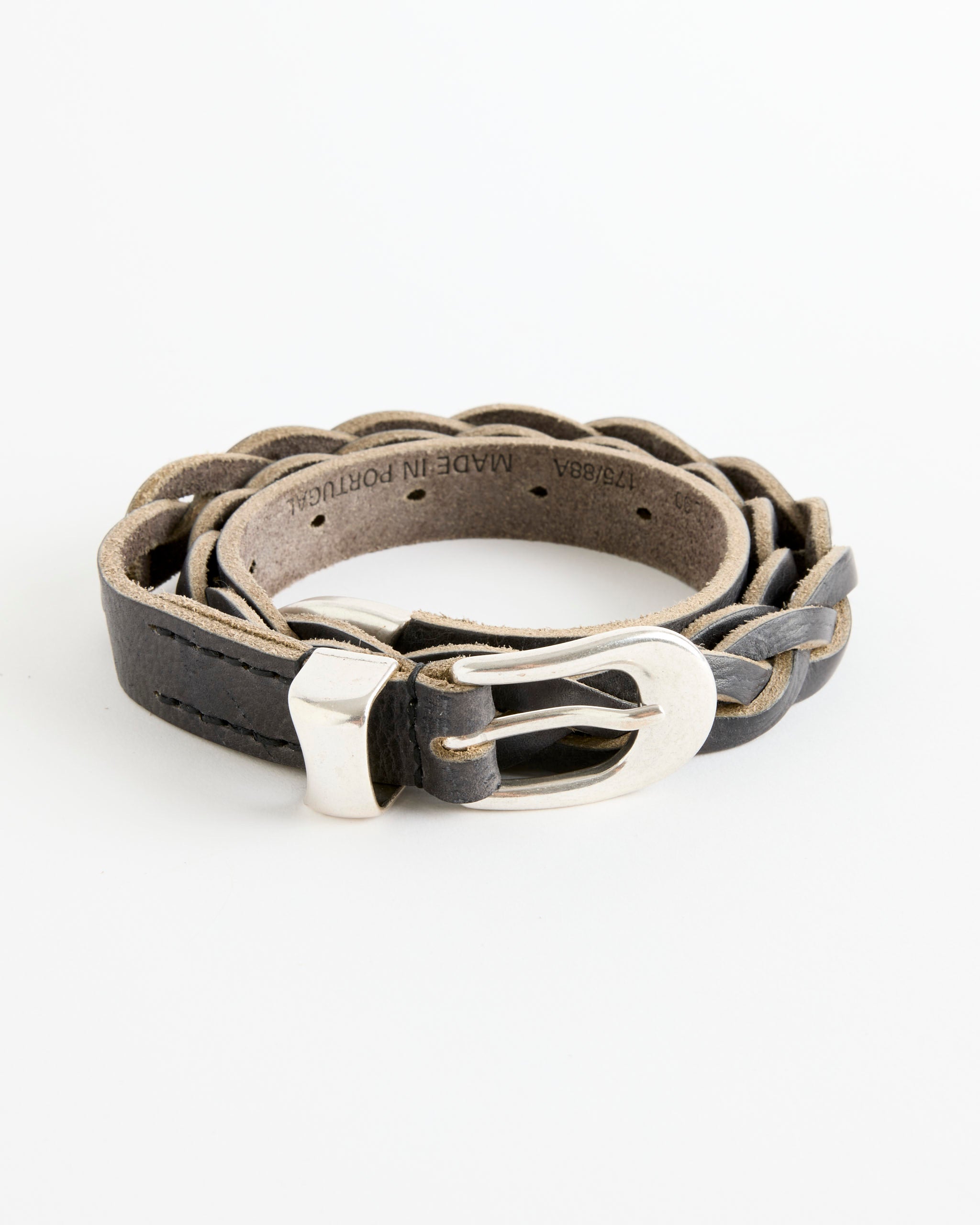 2 CM Braided Belt in Soft Coal