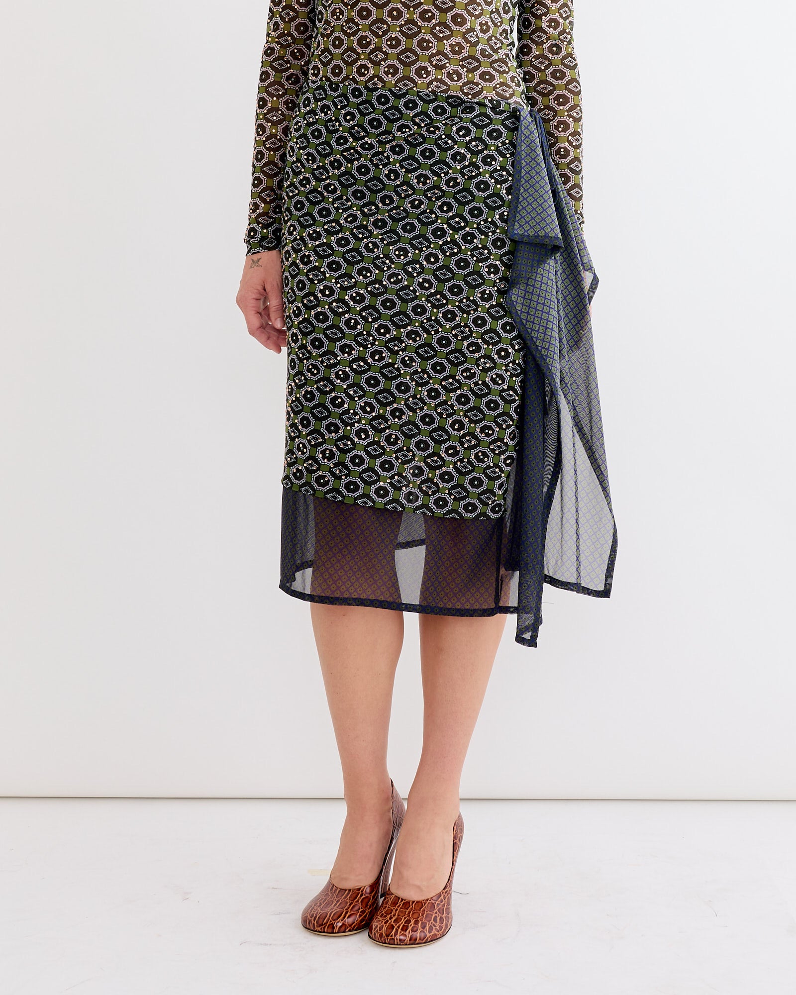 Embellished Skirt in Green Embellished Skirt in Green