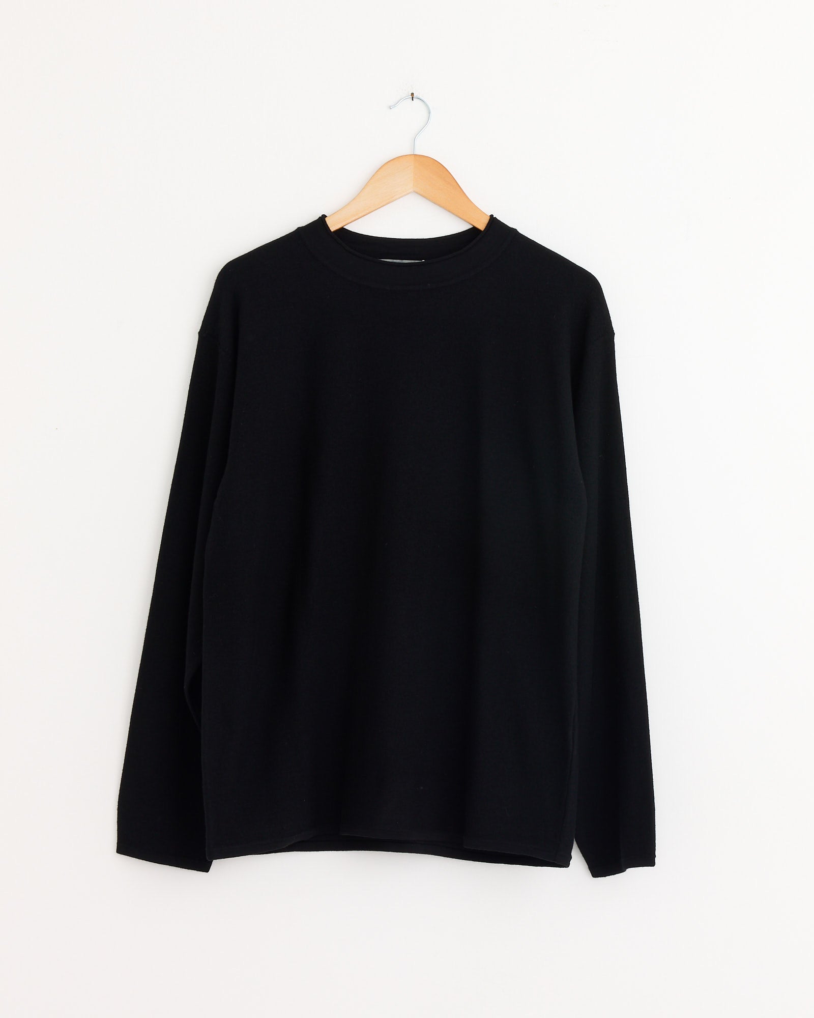 Felted Merino Crewneck in Black