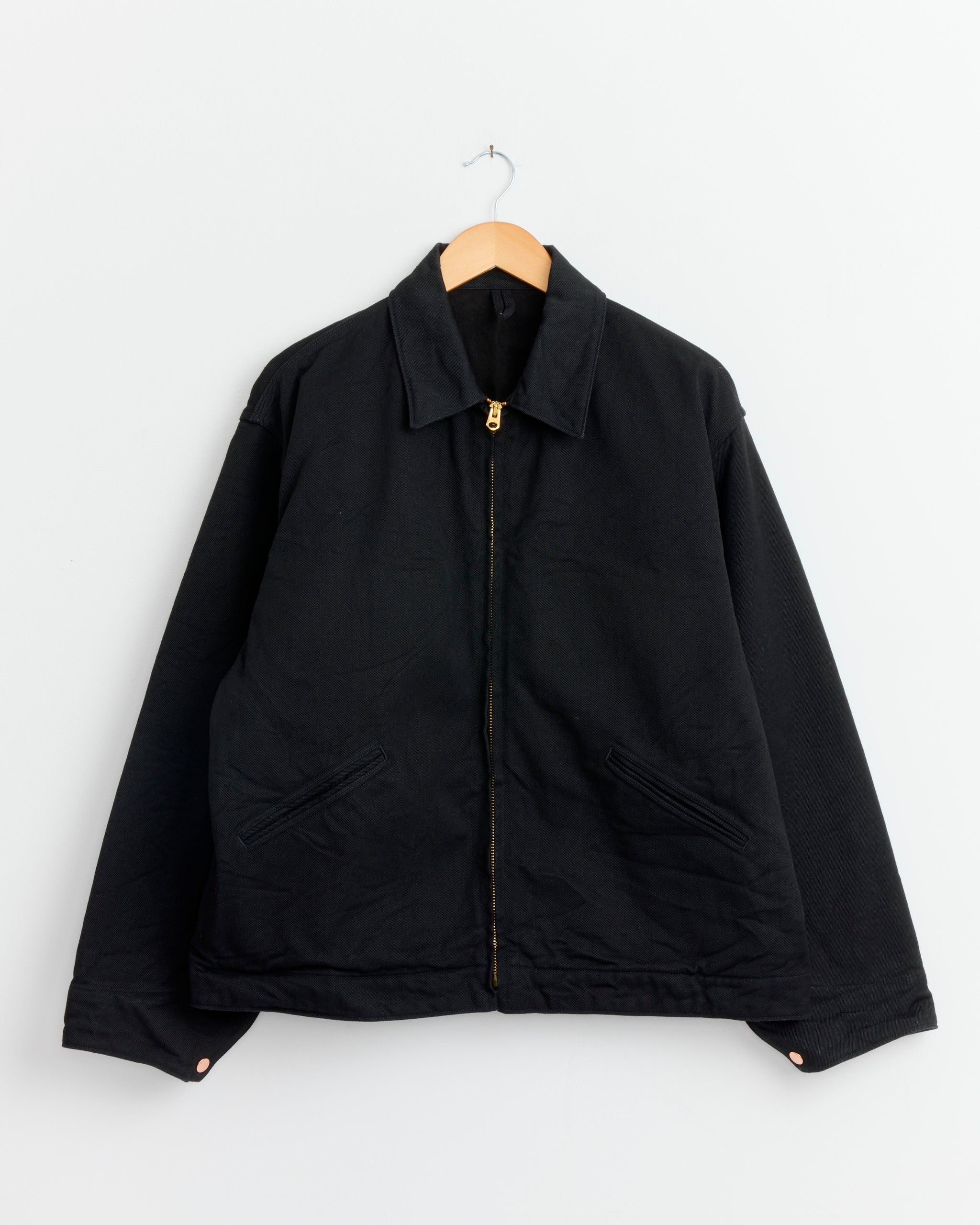 ジャケット・アウター COMOLI BLACK DENIM ZIP SHORT JACKET 2 Denim Zip Short Jacket in Black