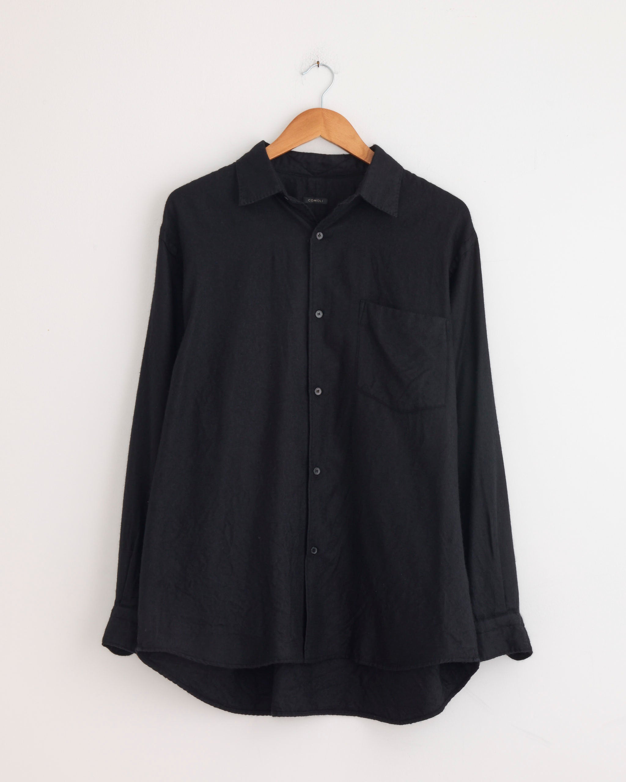 Cashmere Silk Garment Dyed Shirt in Navy