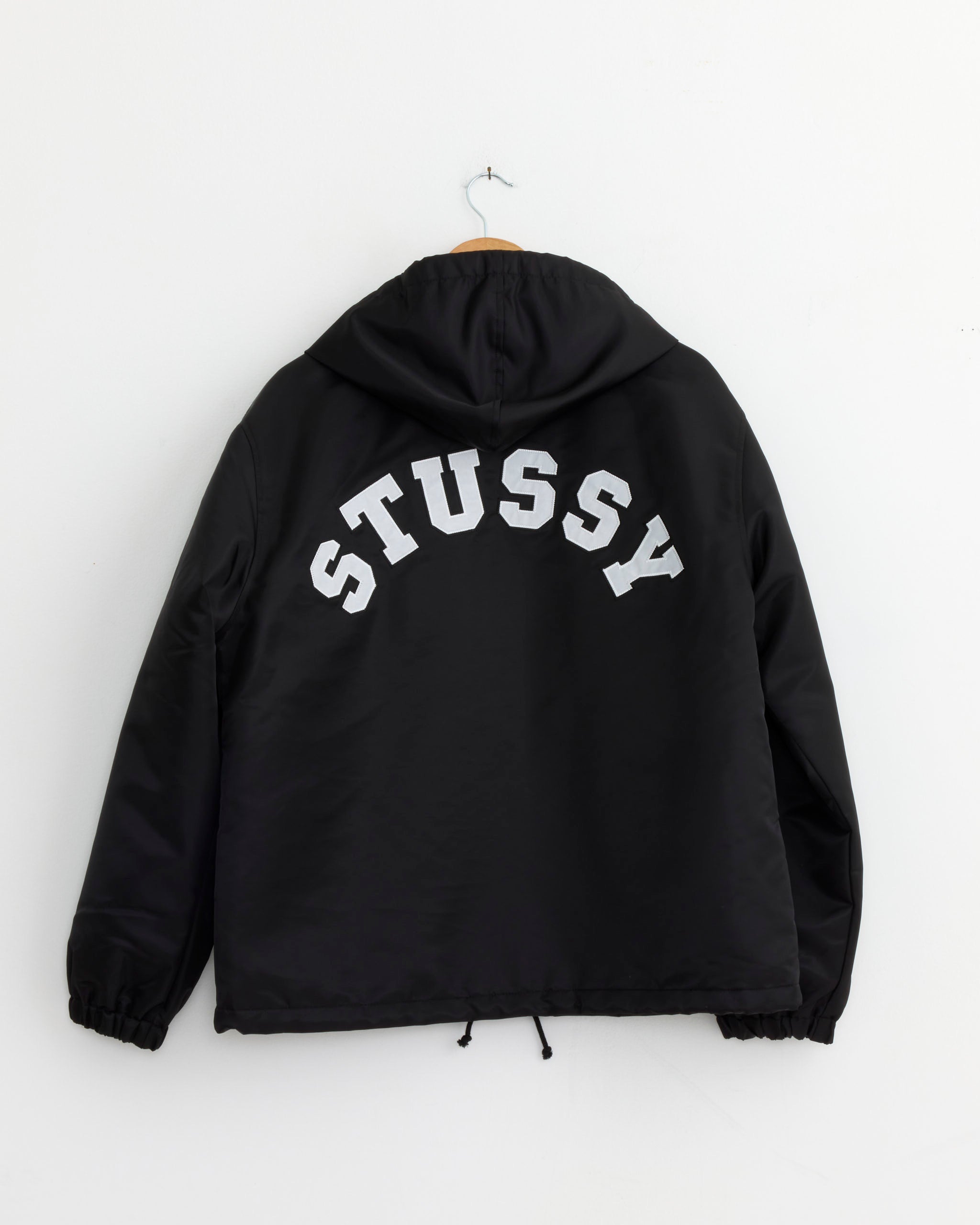 Hooded Coaches Jacket in Black