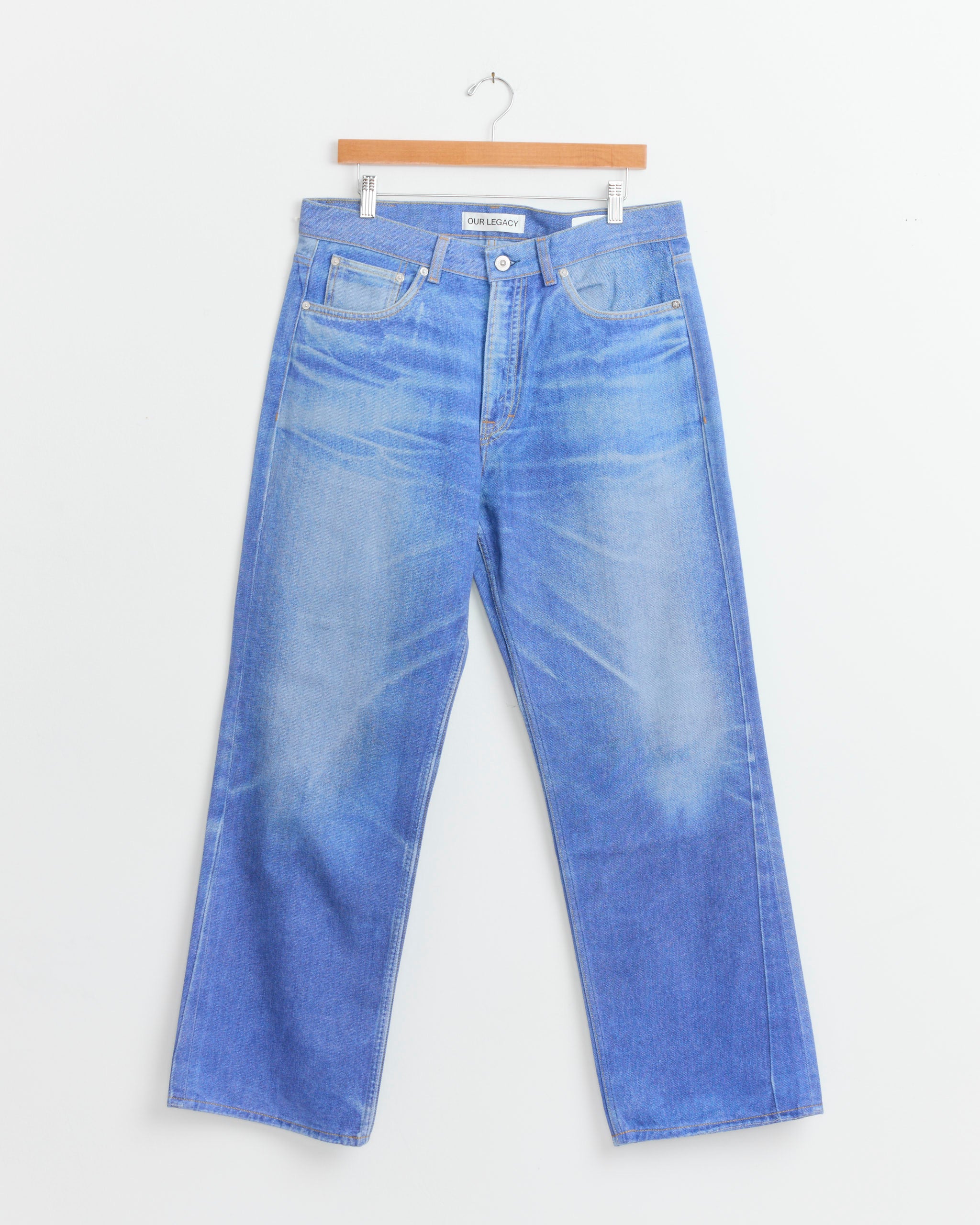Third Cut Jean in Digital Blue Aurora Print
