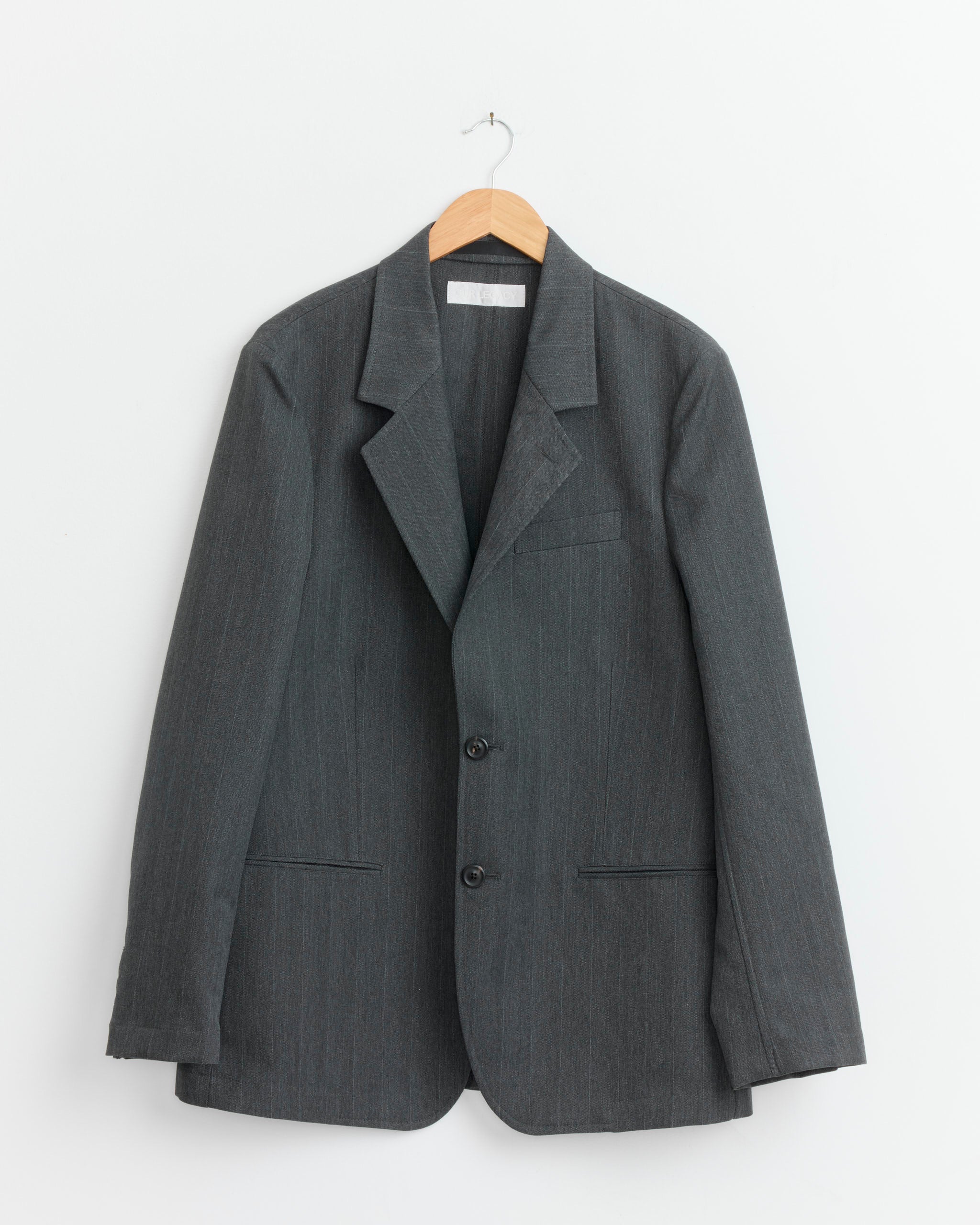 Unconstructed Ceremony Blazer in Shark Pinstripe