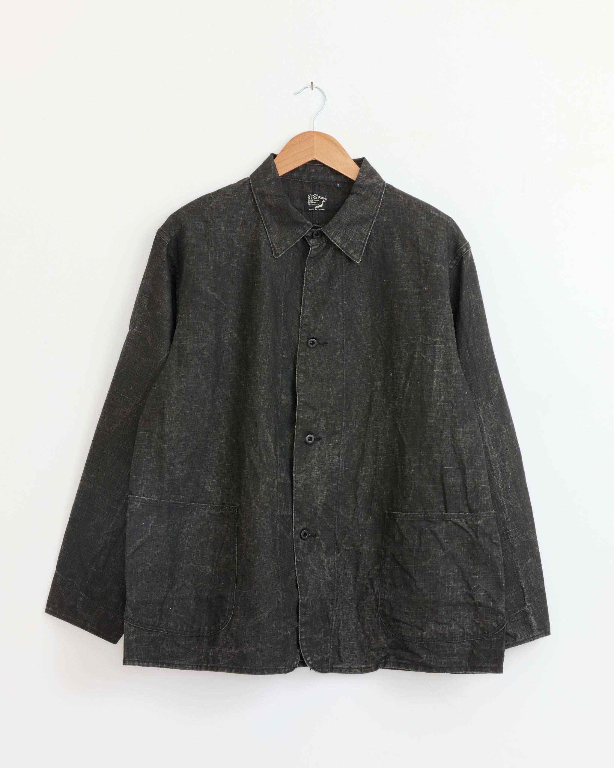希少サイズ orSlow 1940’S TYPE WWII COVERALL WW2 40's Sumi Coated Coverall in Black