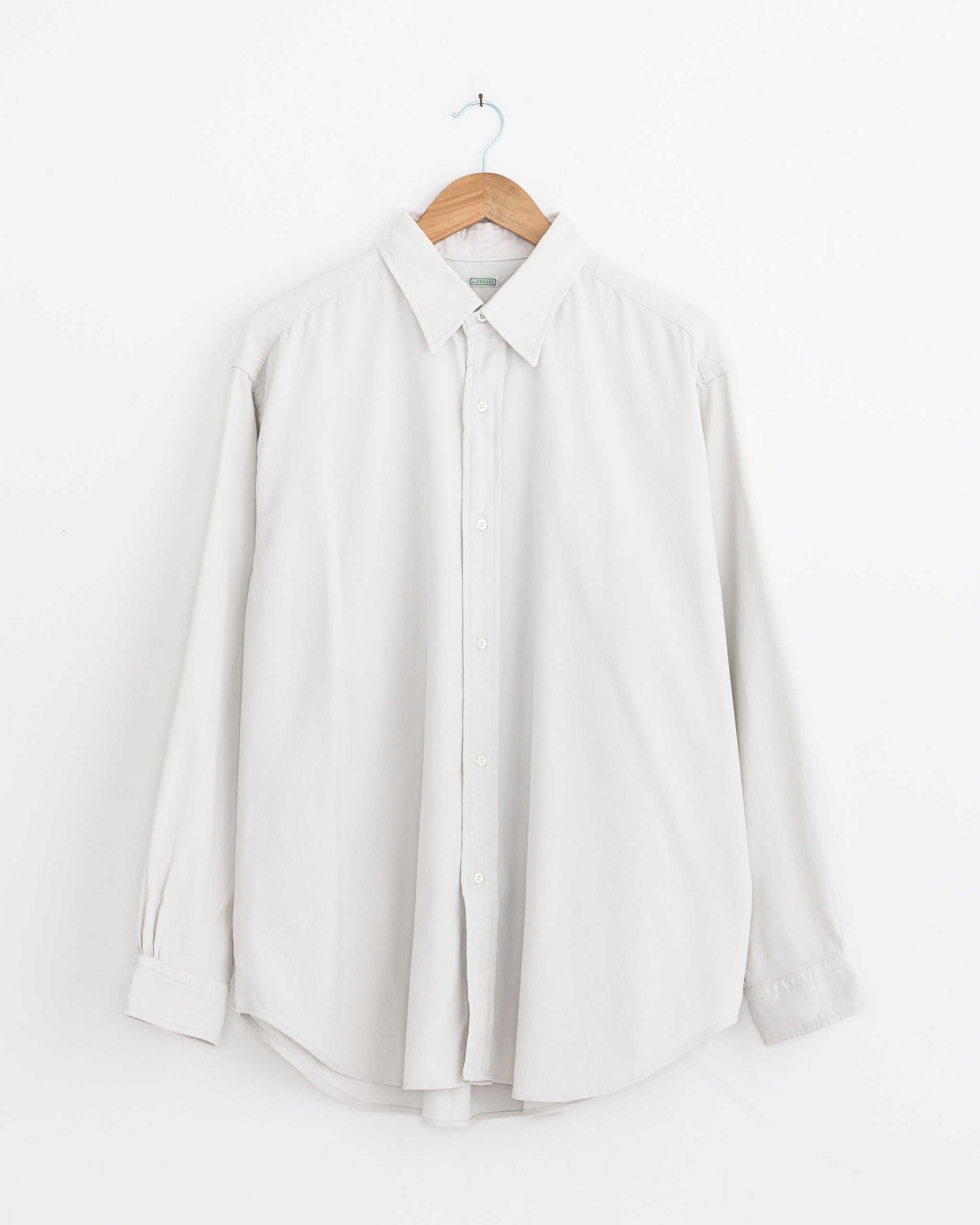 Double Weave Twill Regular Collar Shirt in Ecru