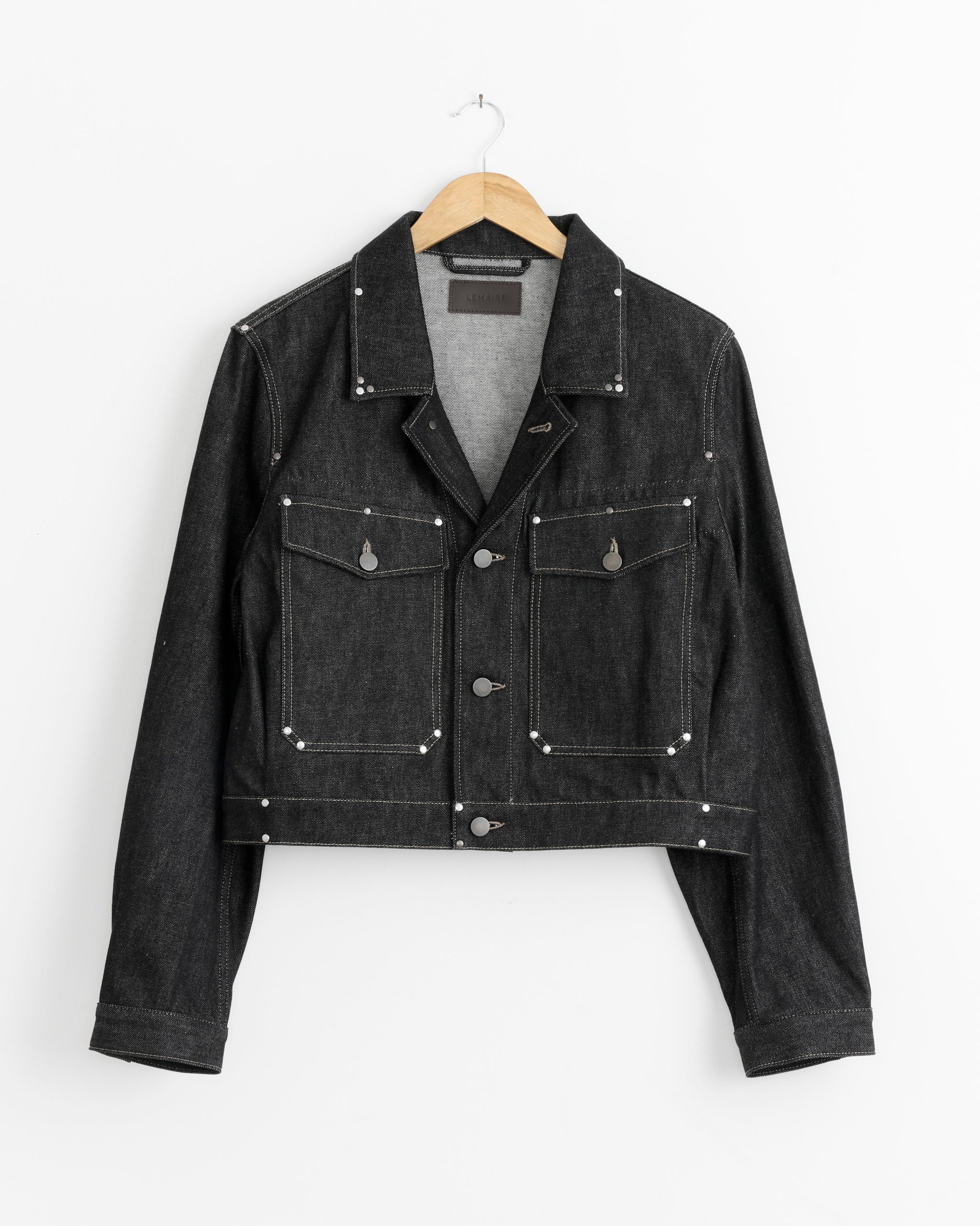 Cropped Blouson With Studs in Slate