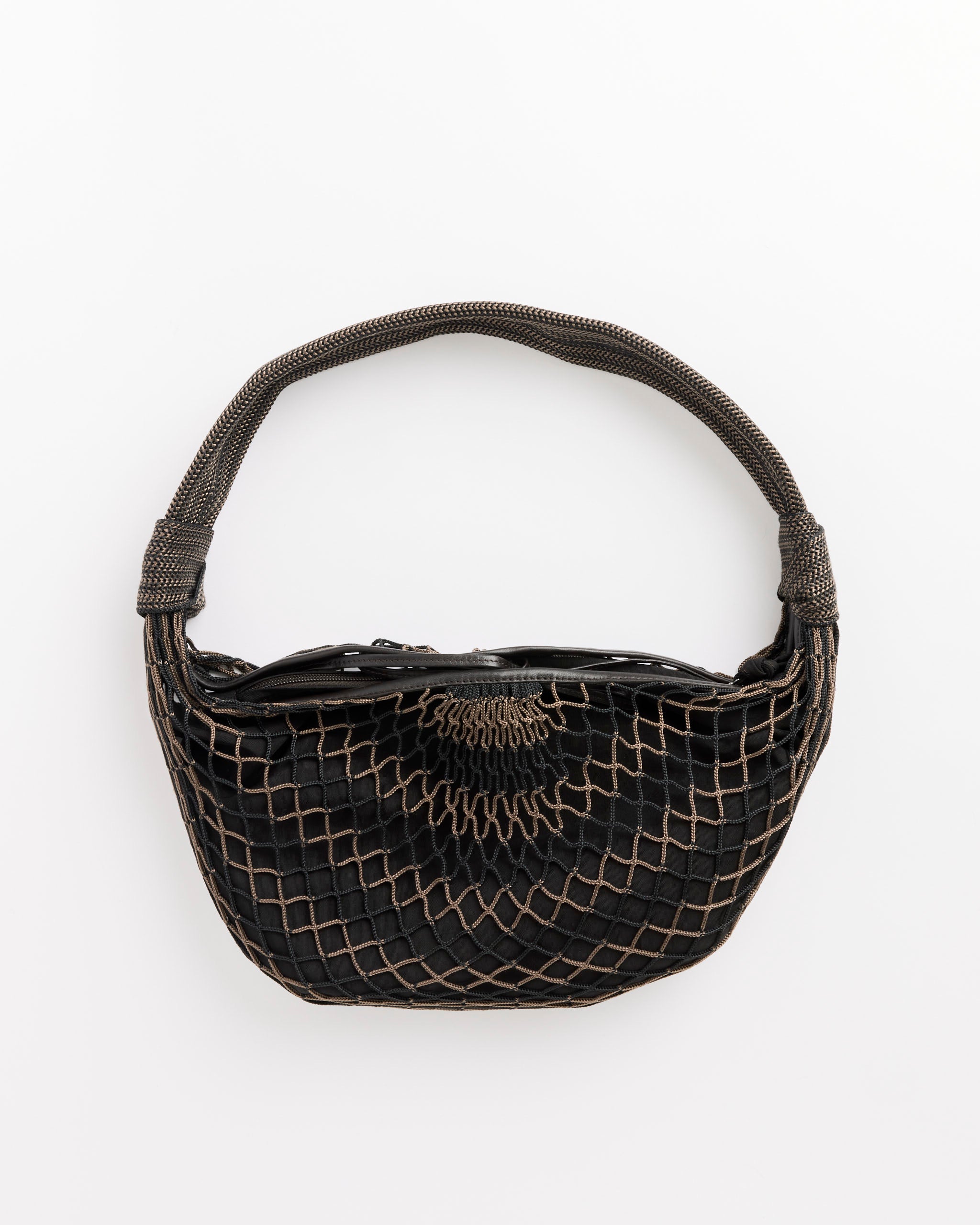 Fortune Croissant Filt Bag in Chevron Marron Glace