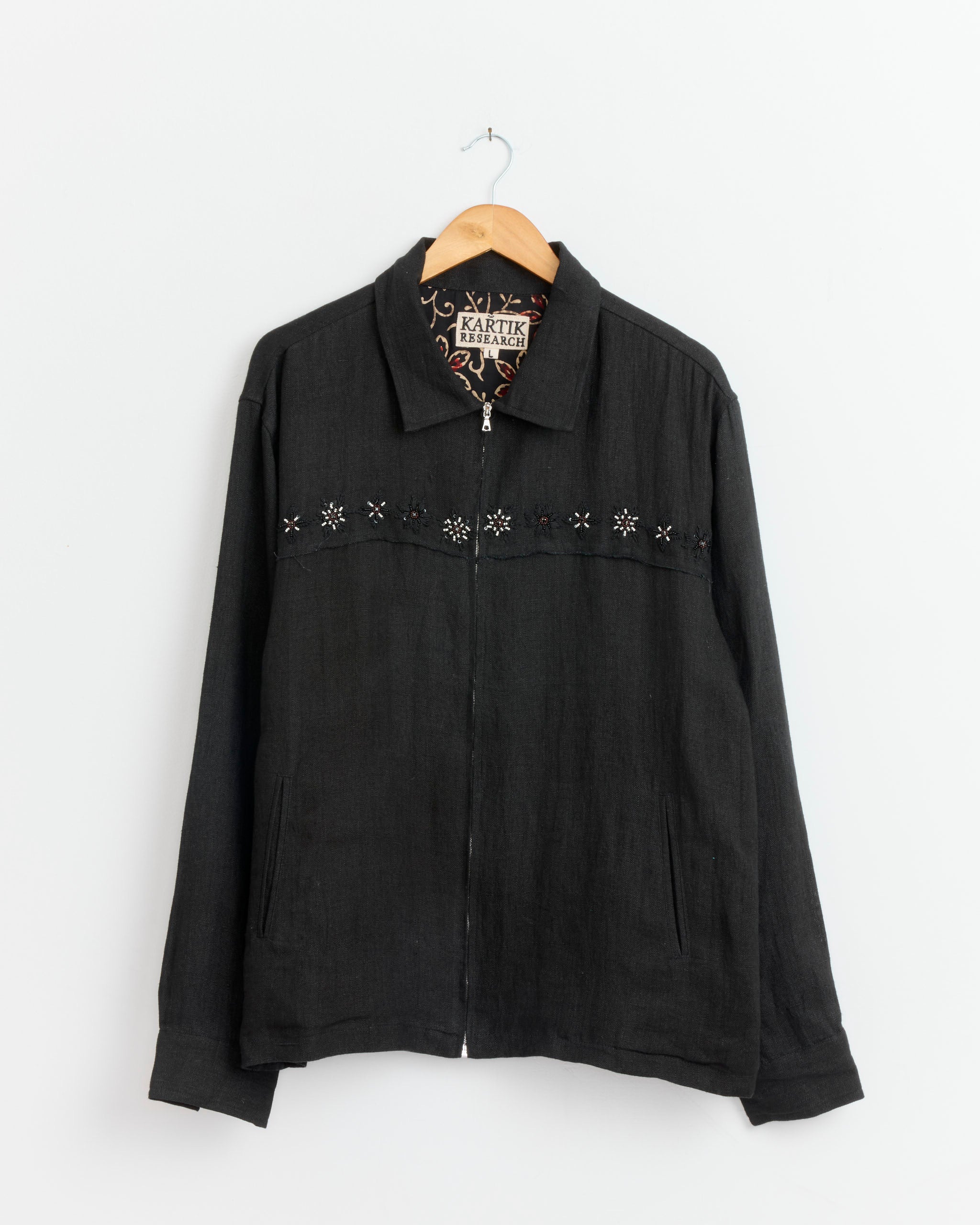 Zip Work Jacket in Black