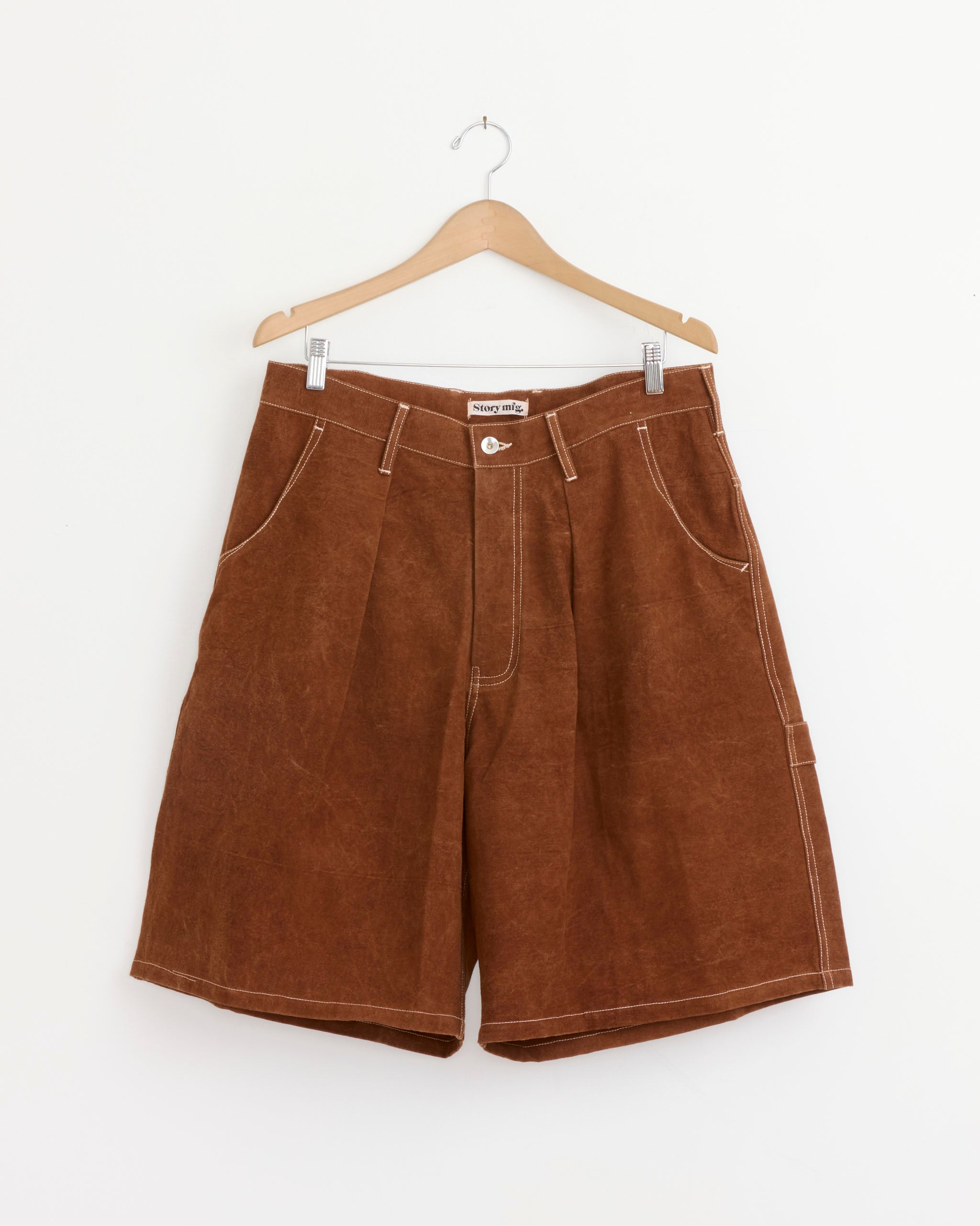 Lush Carpenter Short in Brown Wonky Wear