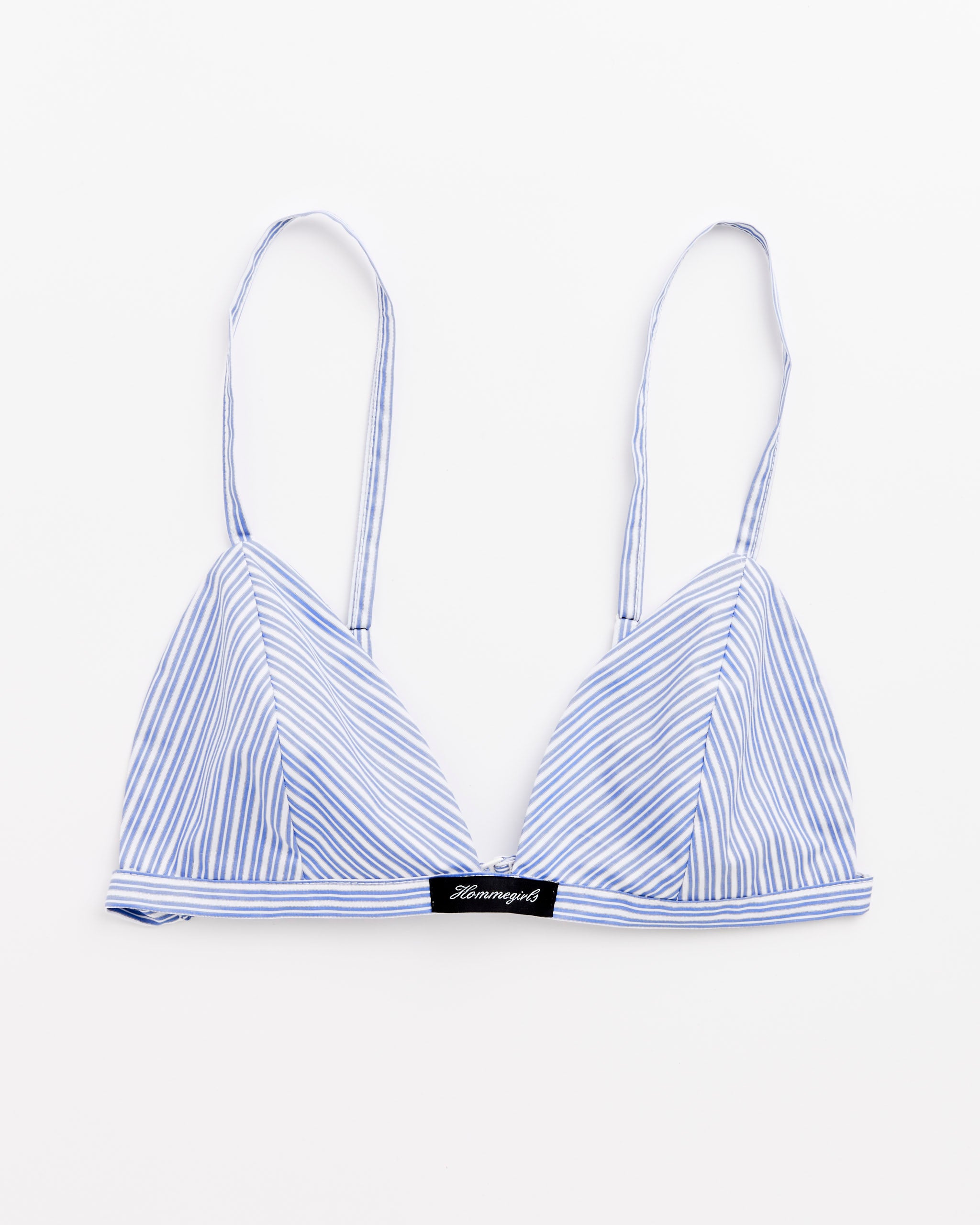 Shirting Bralette in Blue Mini Stripe