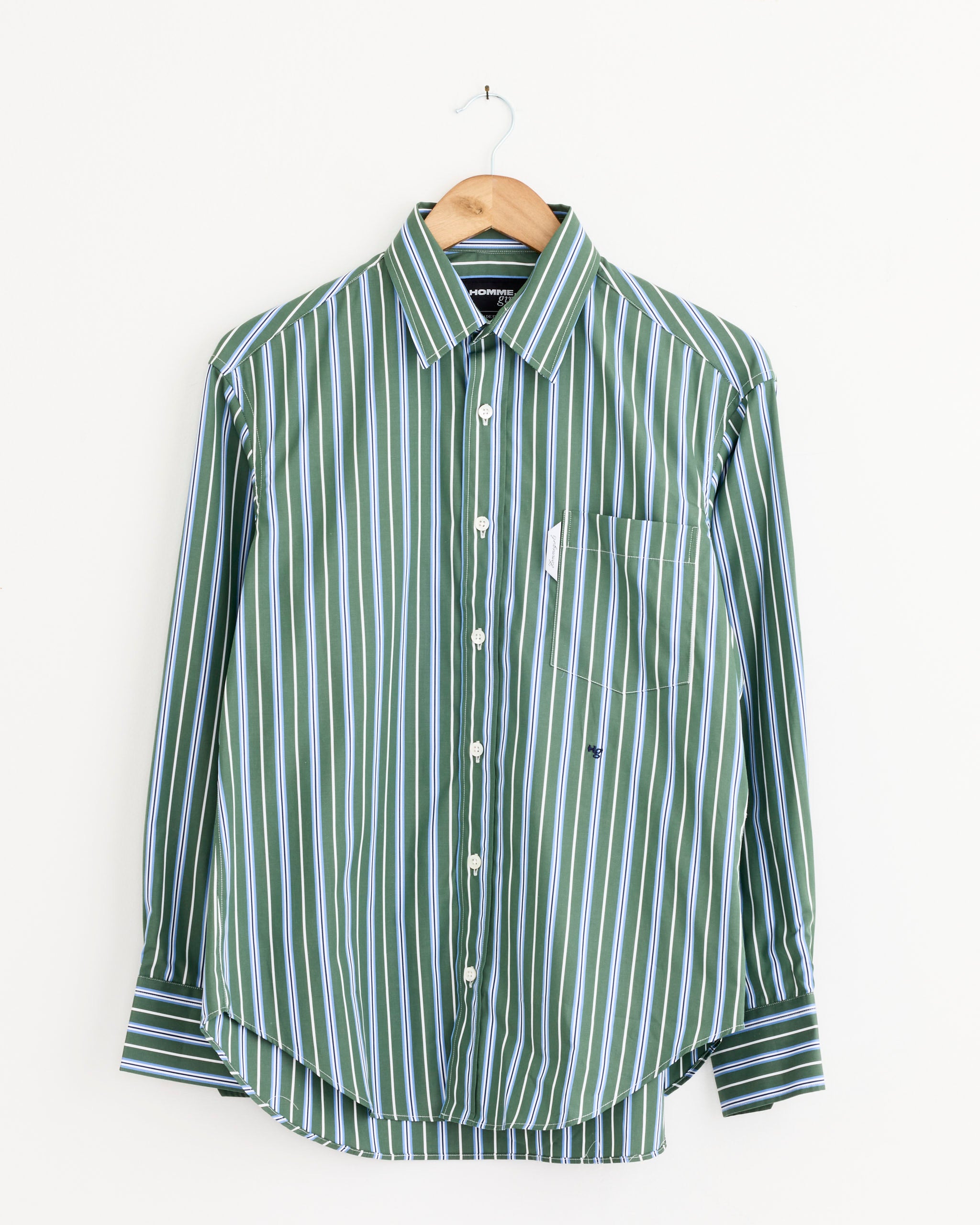 Oxford Shirt in Green Porto Stripe Oxford Shirt in Green Porto Stripe