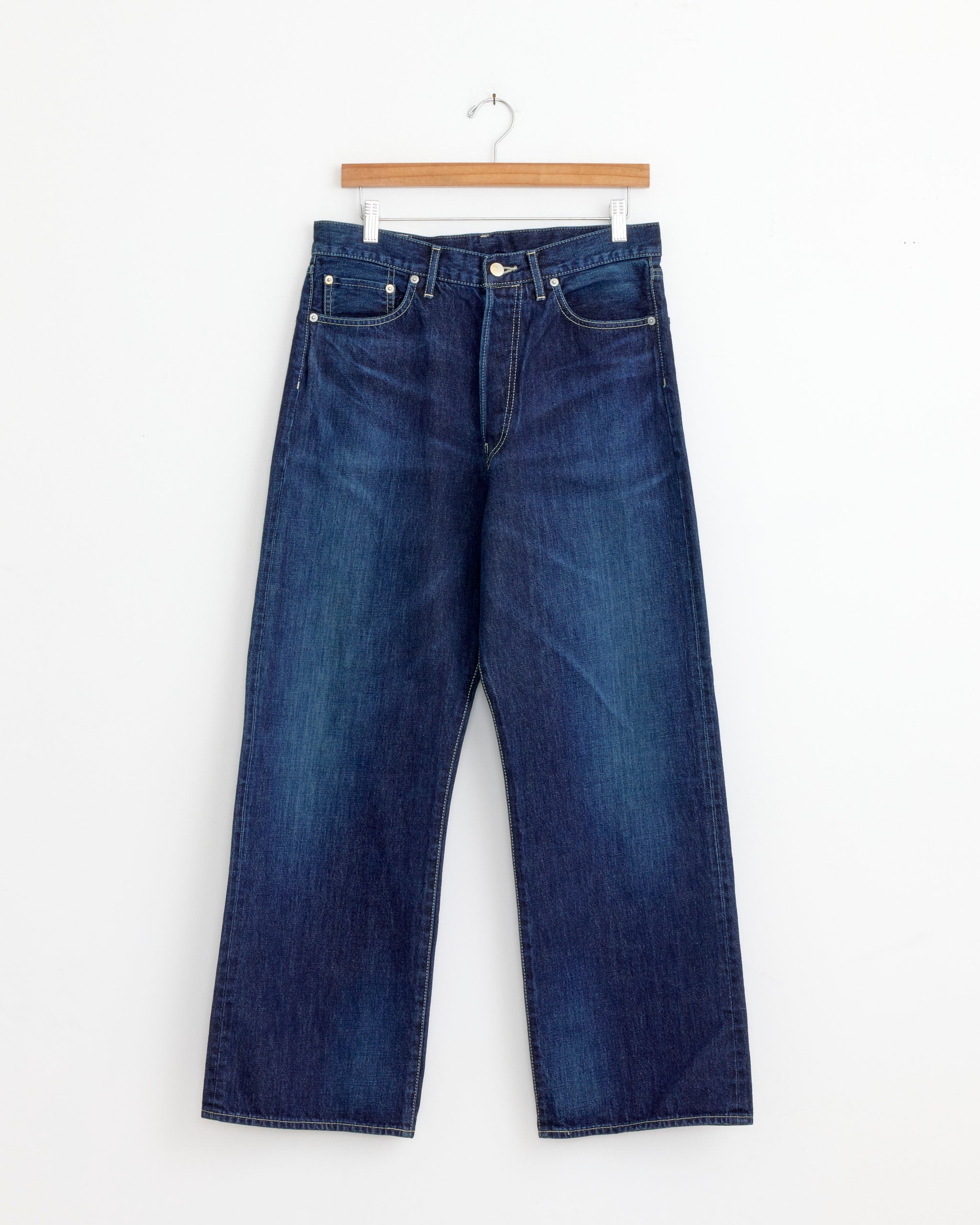Selvage Five Pocket Wide Straight Pant in Indigo