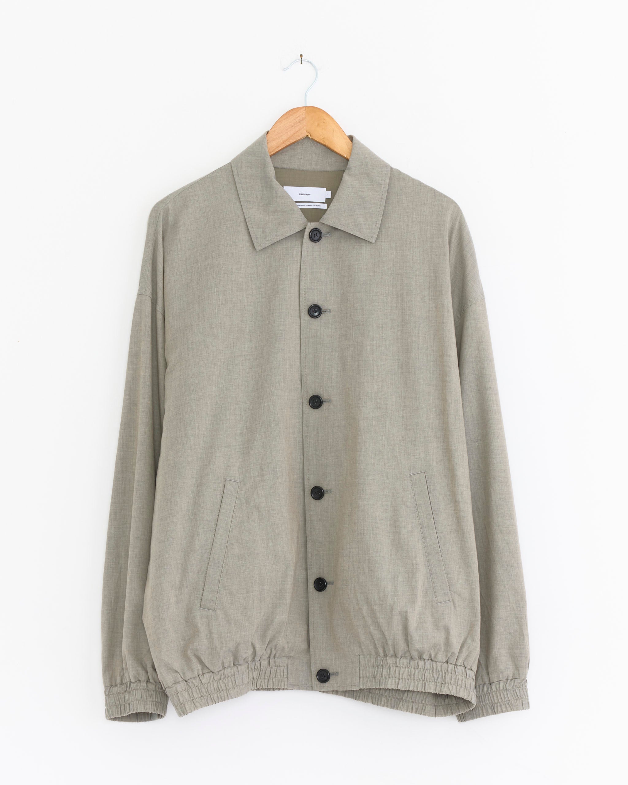 Cotton Wool Poplin Oversized Blouson in Grey