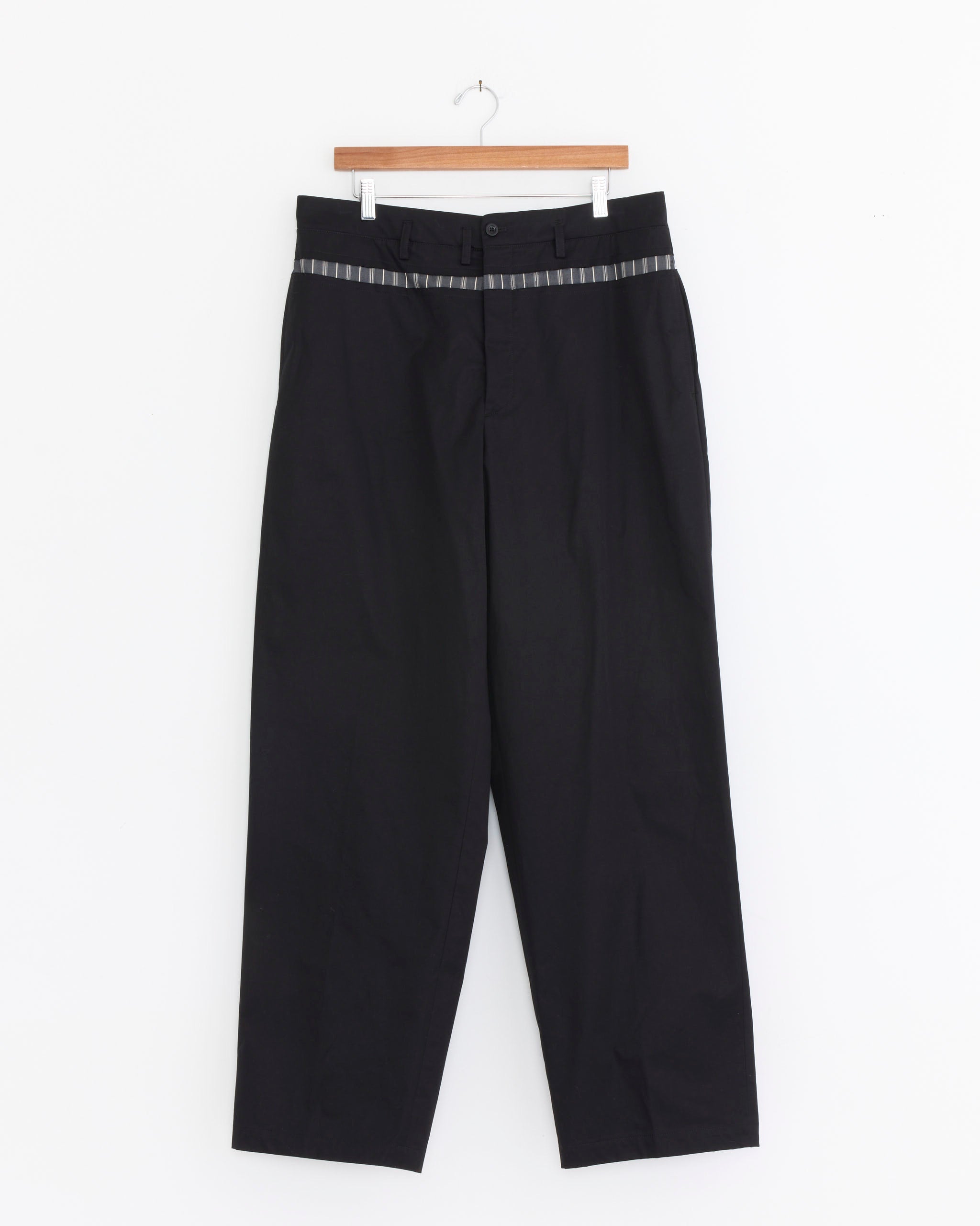 Waxed cotton Wide-Leg Trousers in Black