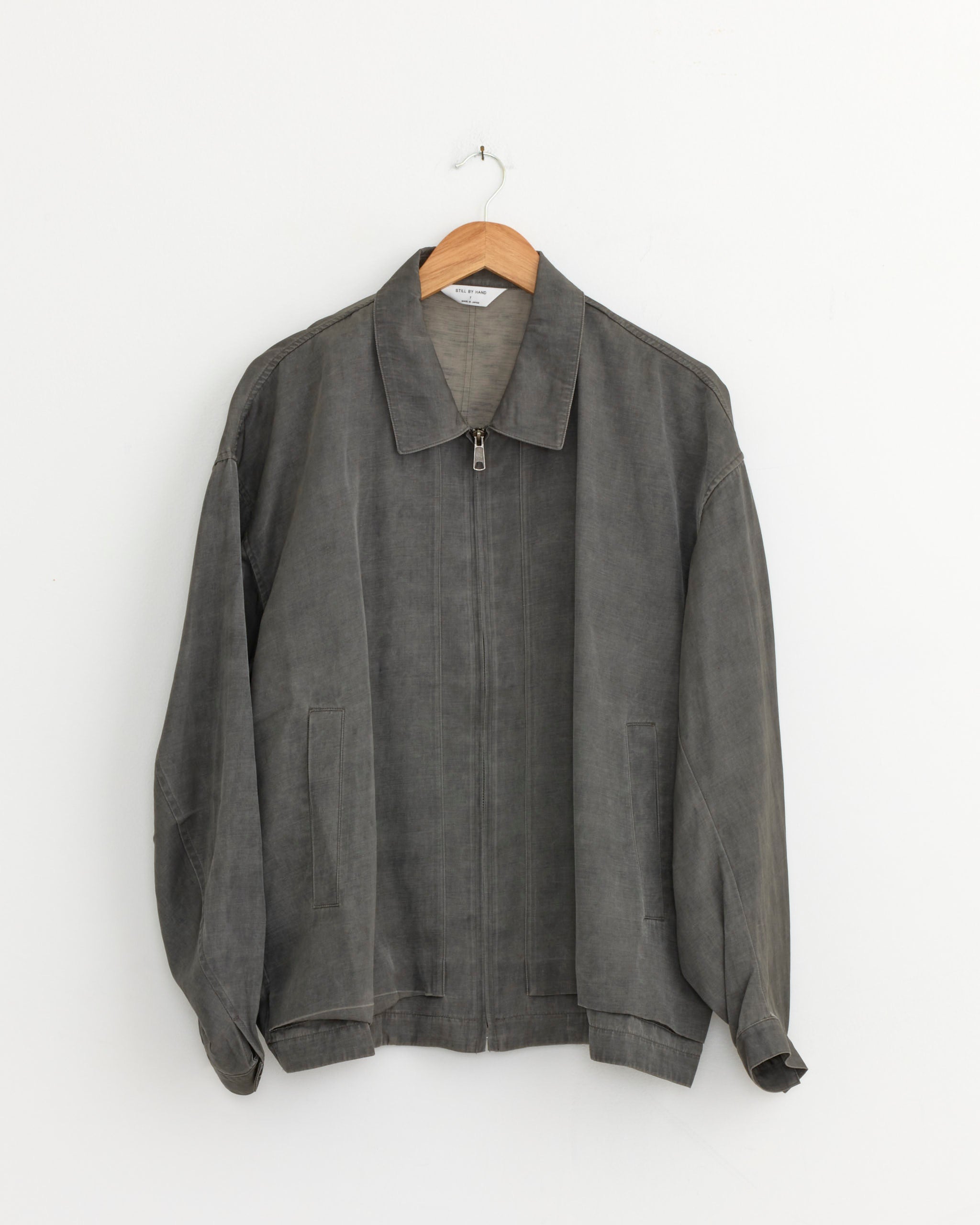 garden blouson グレー Pigment Print Zip Up Blouson in Dusty Grey