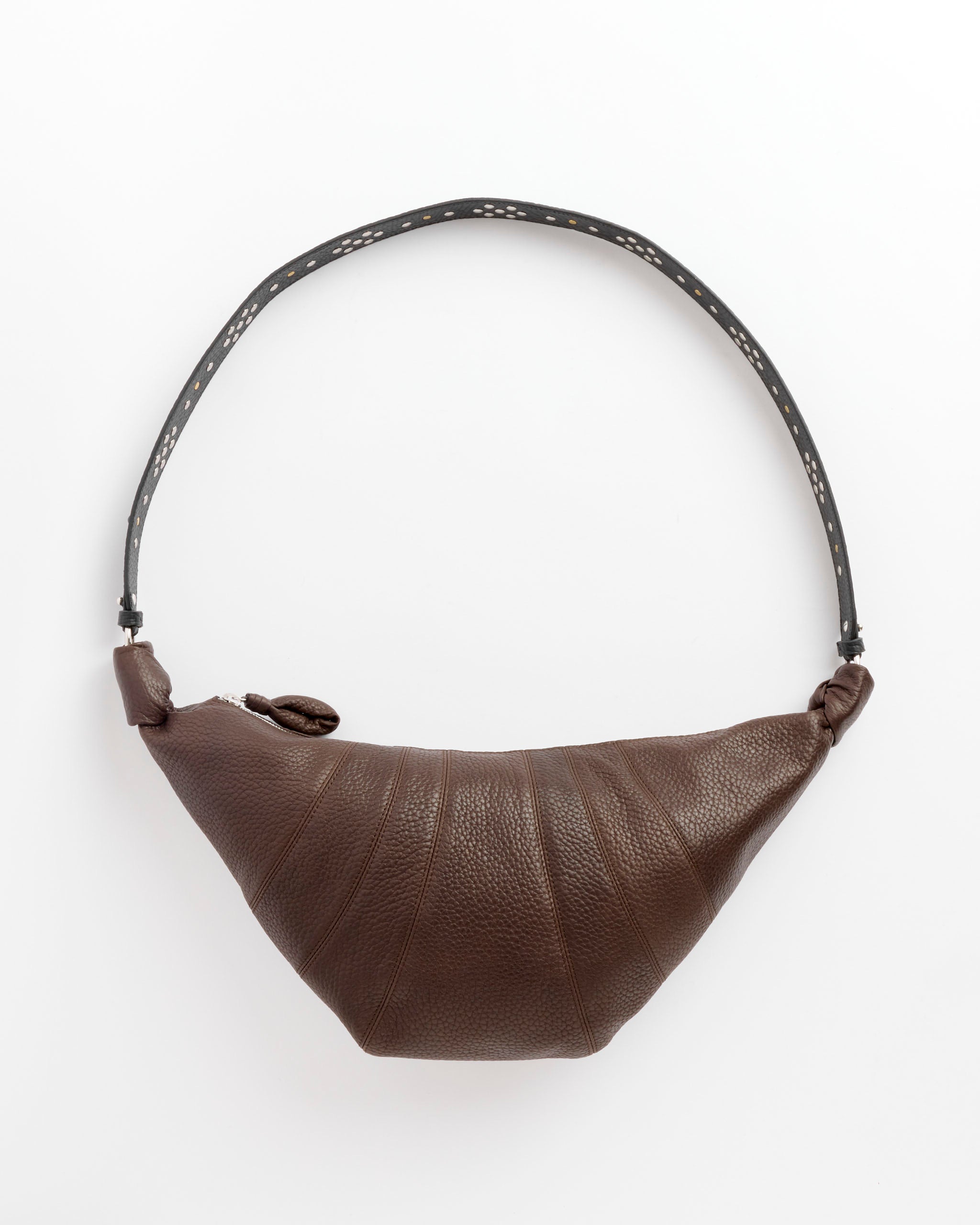 Lemaire Medium Croissant Bag チョコレート Western Studs Medium Croissant Bag in Dark Chocolate