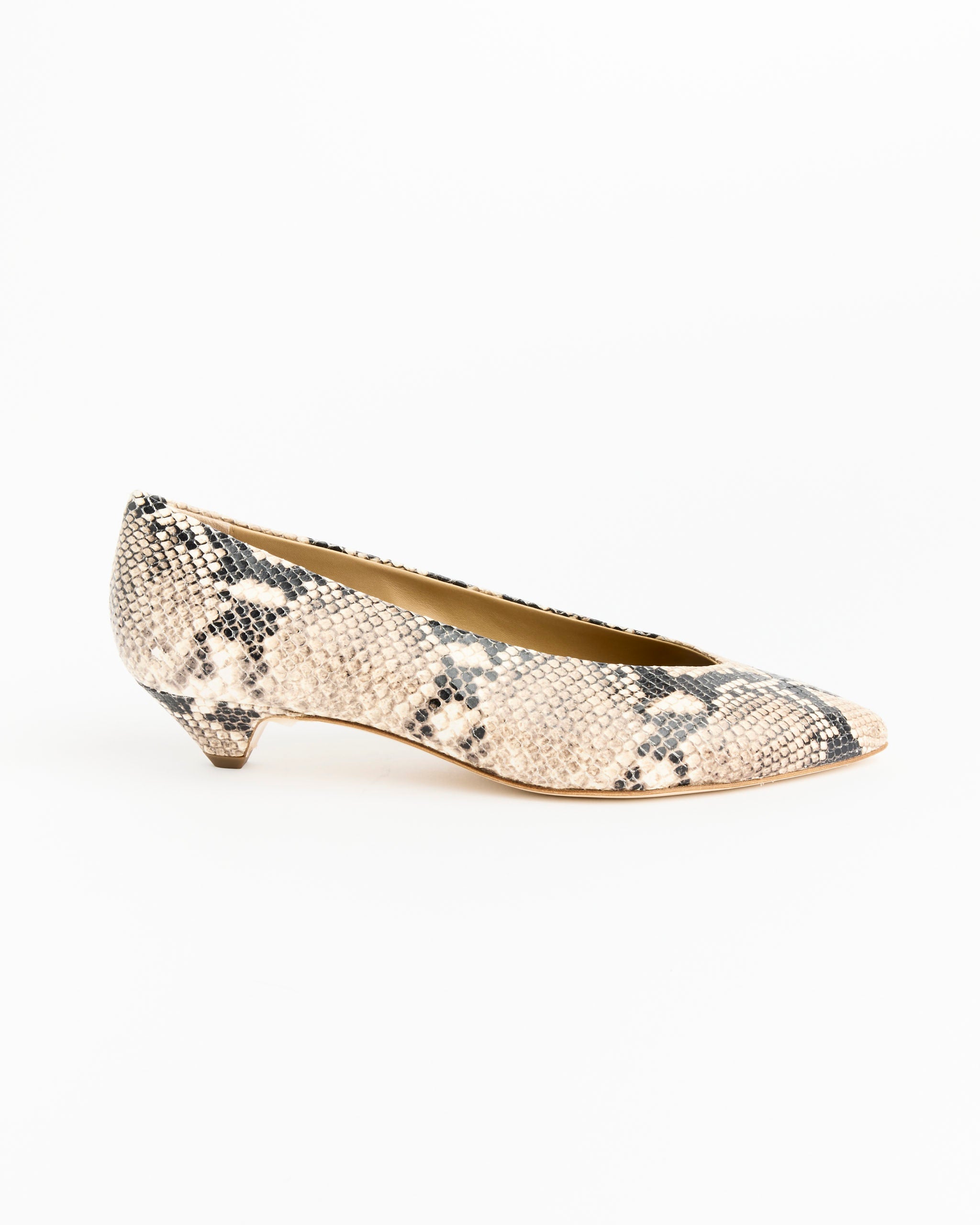 靴 HYKE FAUX SHEARING PUMPS The Trap Pump in Dark Taupe