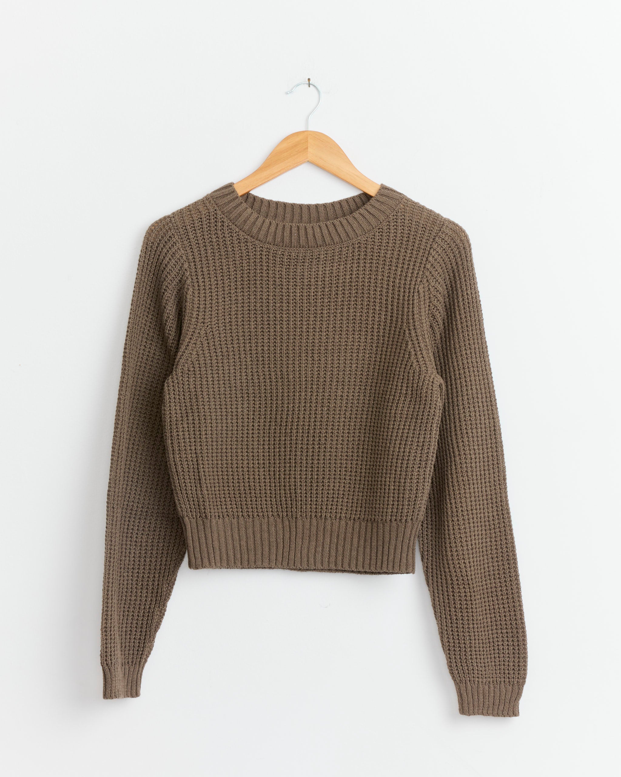 Waffle Crewneck in Bark