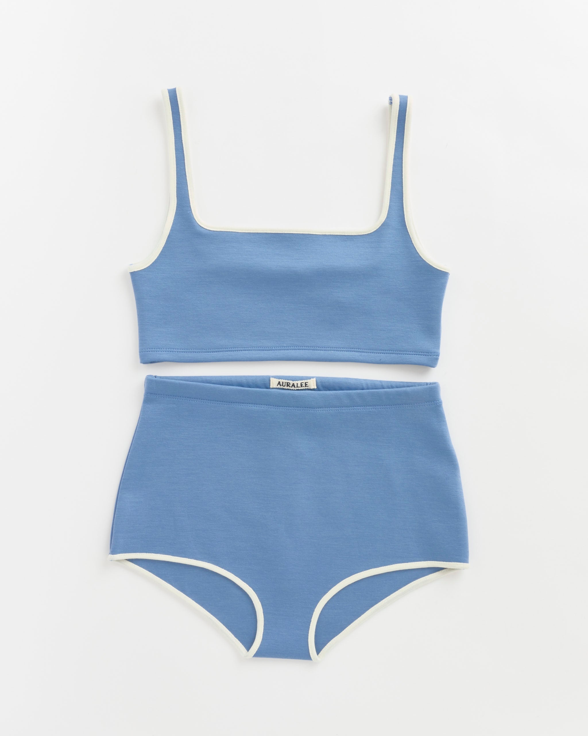 Wool Stretch Double Jersey Set in Light Blue