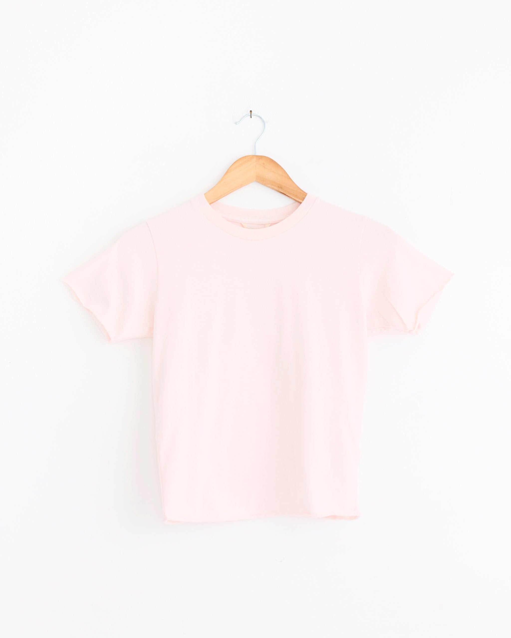 Brushed Cotton Jersey Tee in Pale Pink