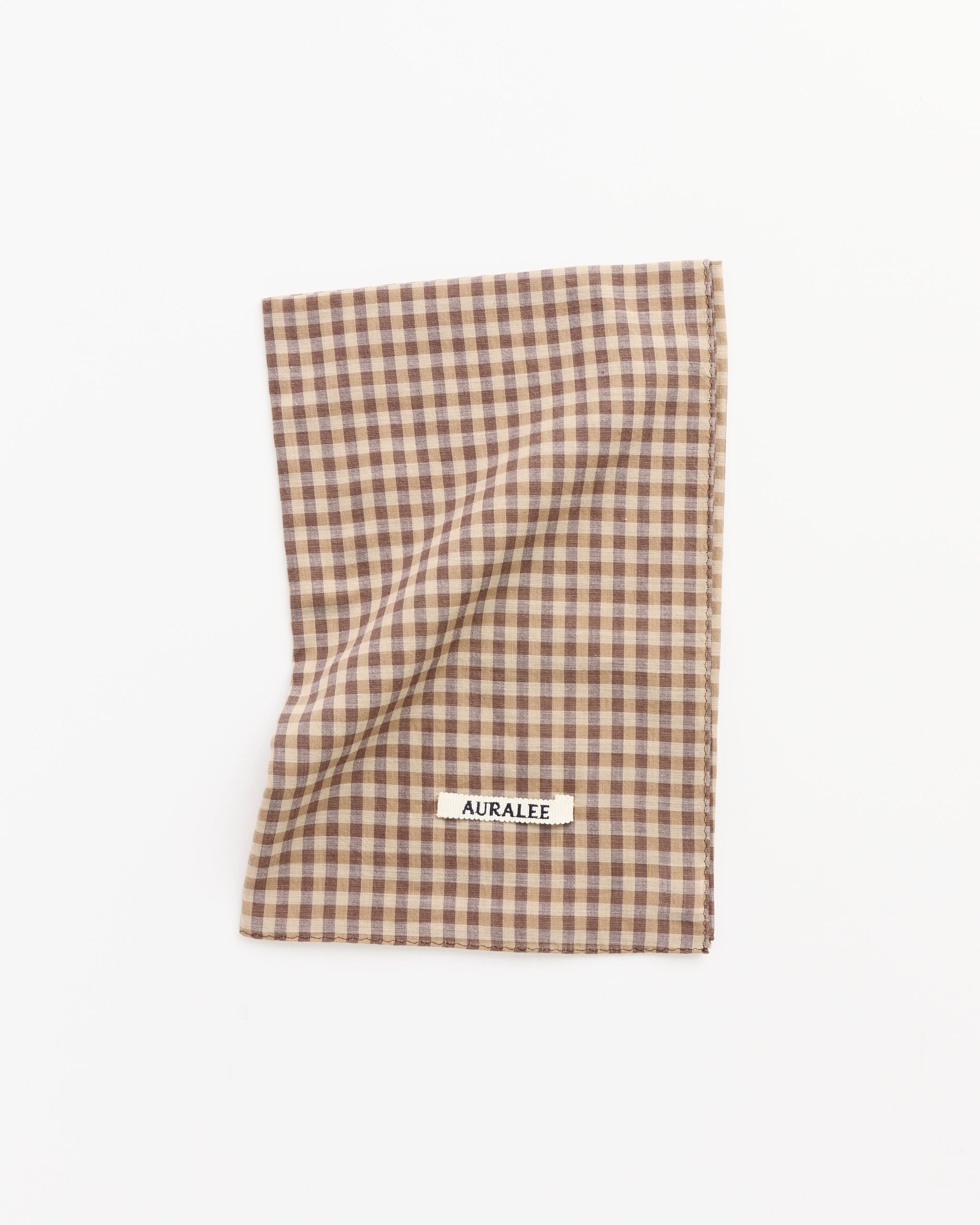 小物 AURALEE AIRY LIGHT COTTON CHECK SCARF Airy Light Cotton Check Scarf in Brown Gingham Check